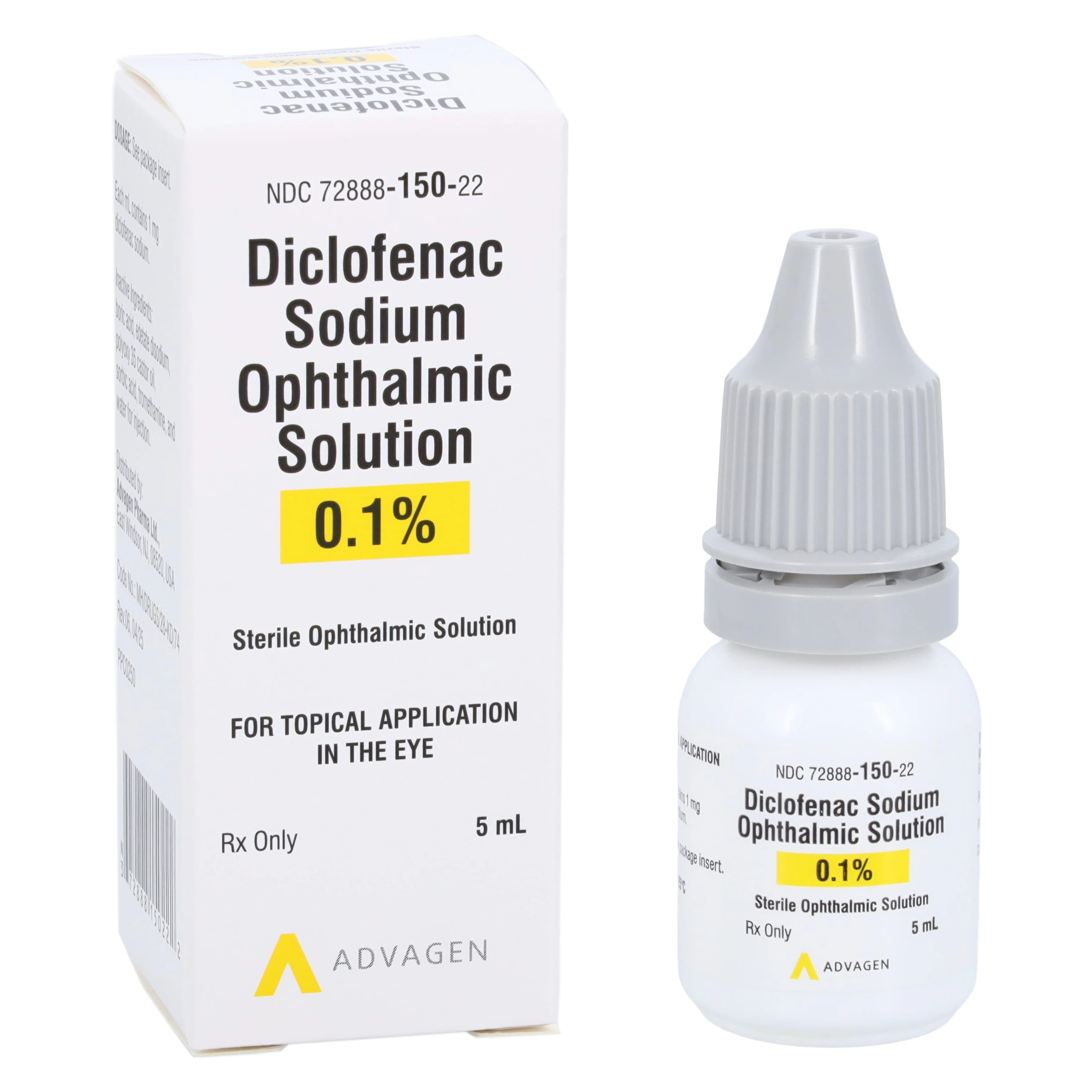 Diclofenac Sodium Ophthalmic Solution 0.1%, 5 mL Bottle - Diclofenac Sodium Ophth Sol - Image 1