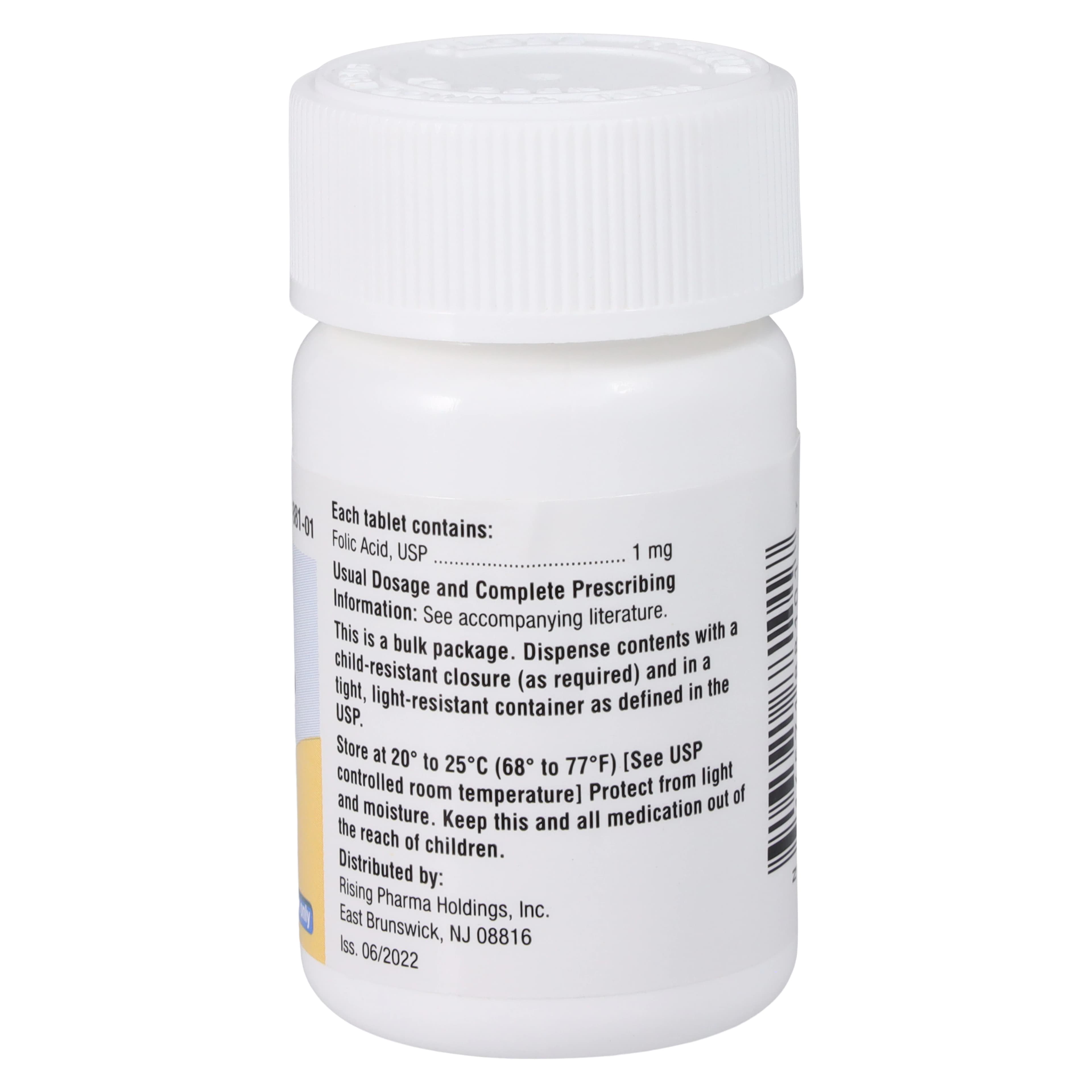 Folic Acid Tablets 1mg, 100 Tablets per Bottle thumbnail 2