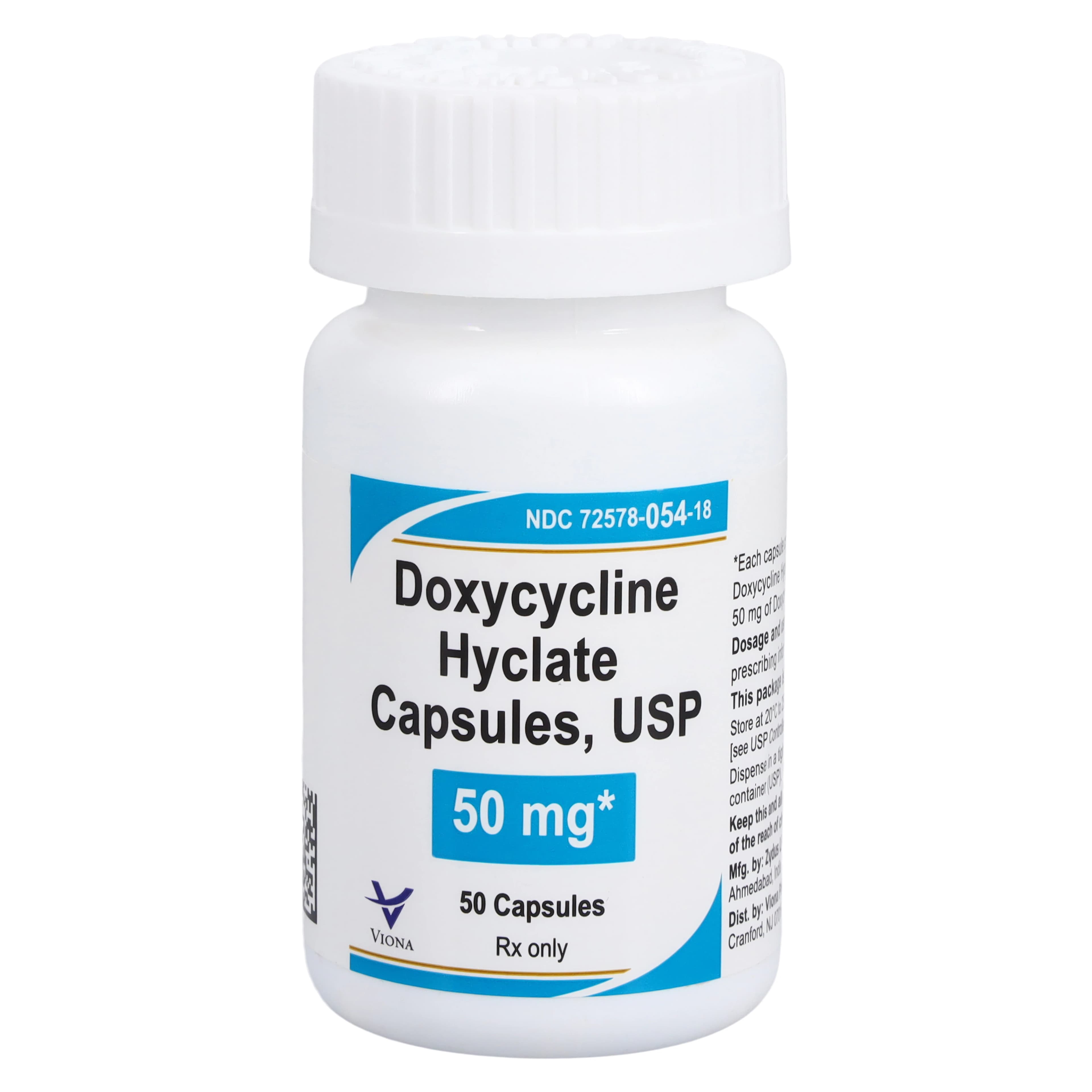Doxycycline Hyclate Capsules, 50mg, 50/Bottle - Doxycycline Hyclate Capsules - Image 1