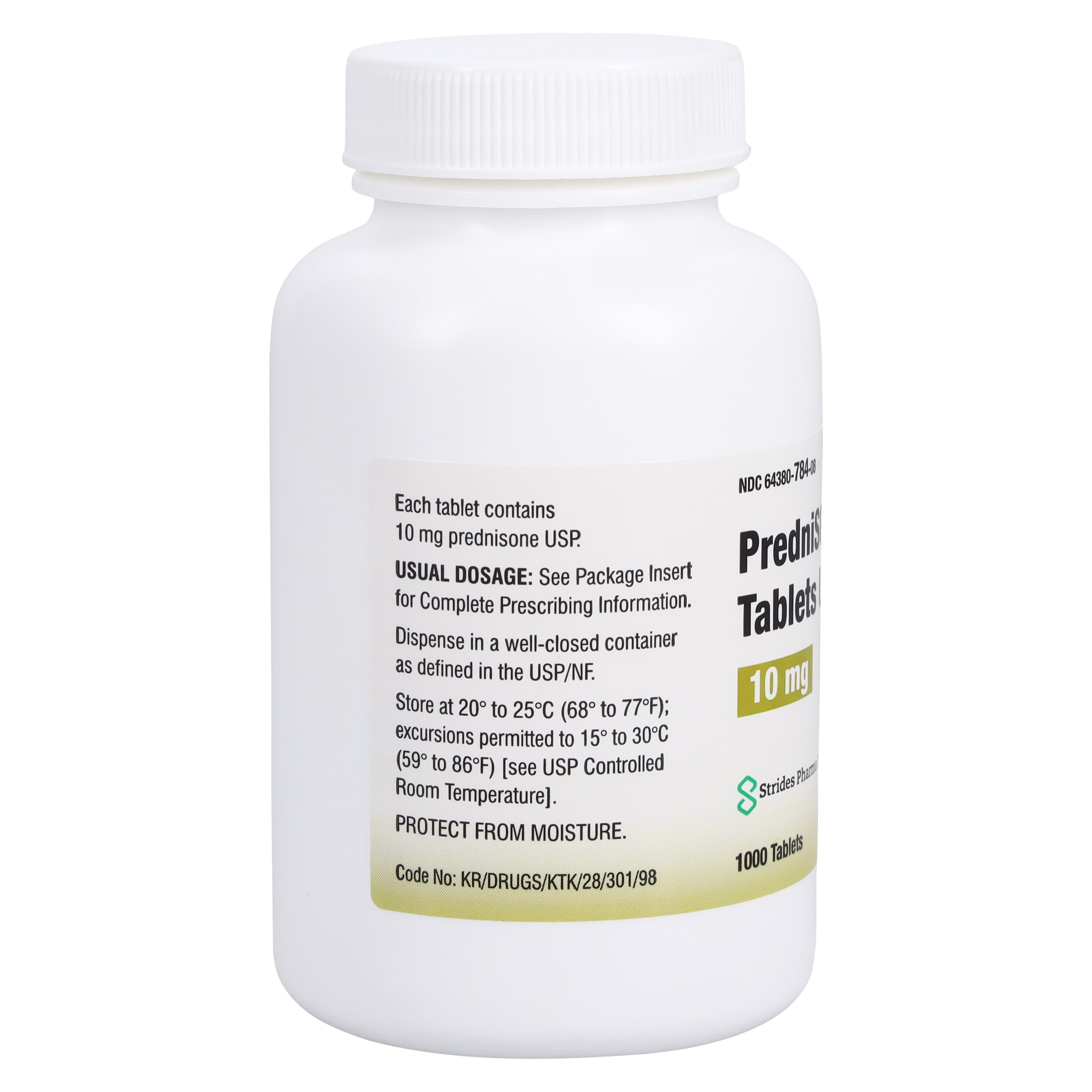 Prednisone Tablets, 10mg, 1000/Bottle, Strides Pharma thumbnail 2