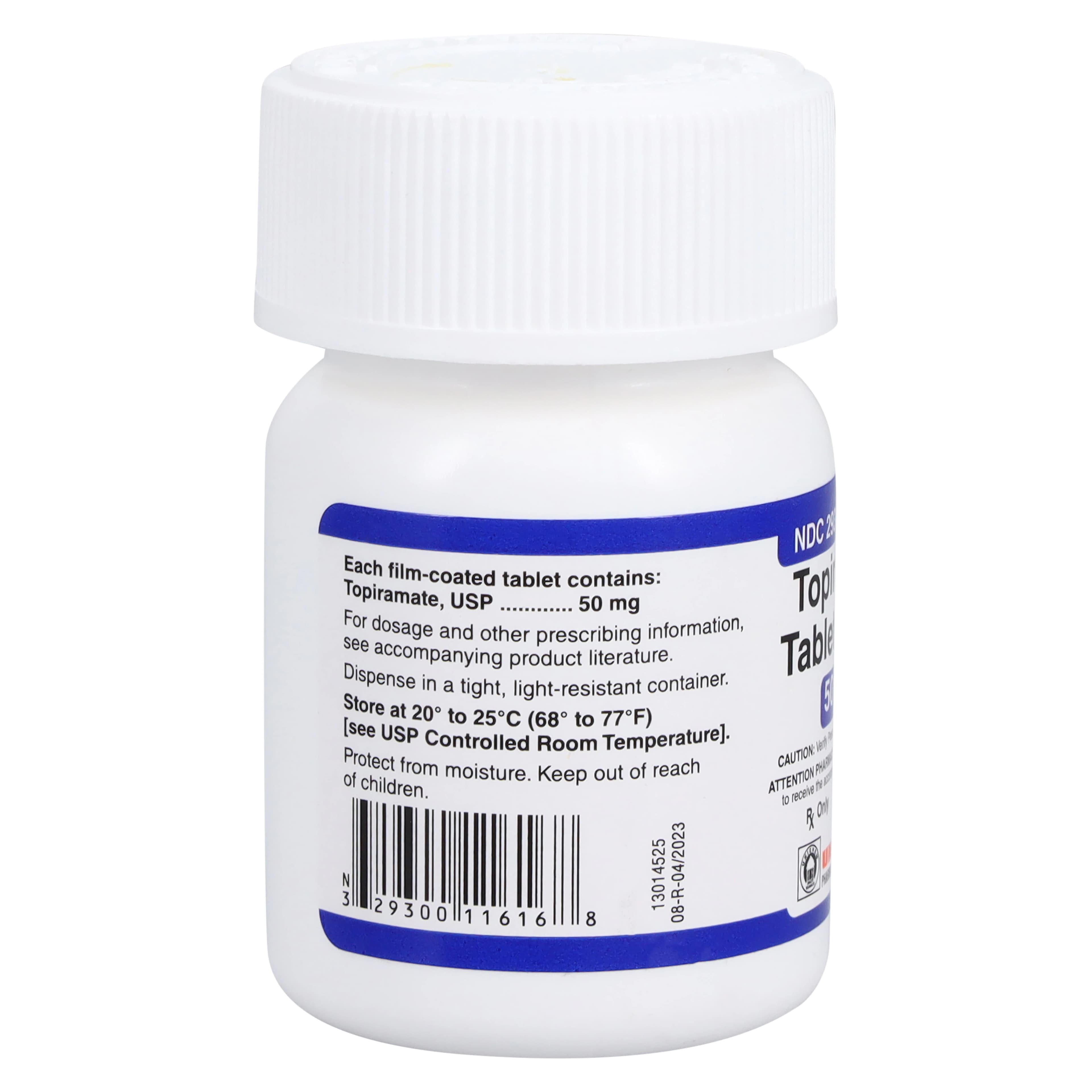 Topiramate Tablets, 50mg, Bottle of 60, Unichem Pharmaceuticals thumbnail 2