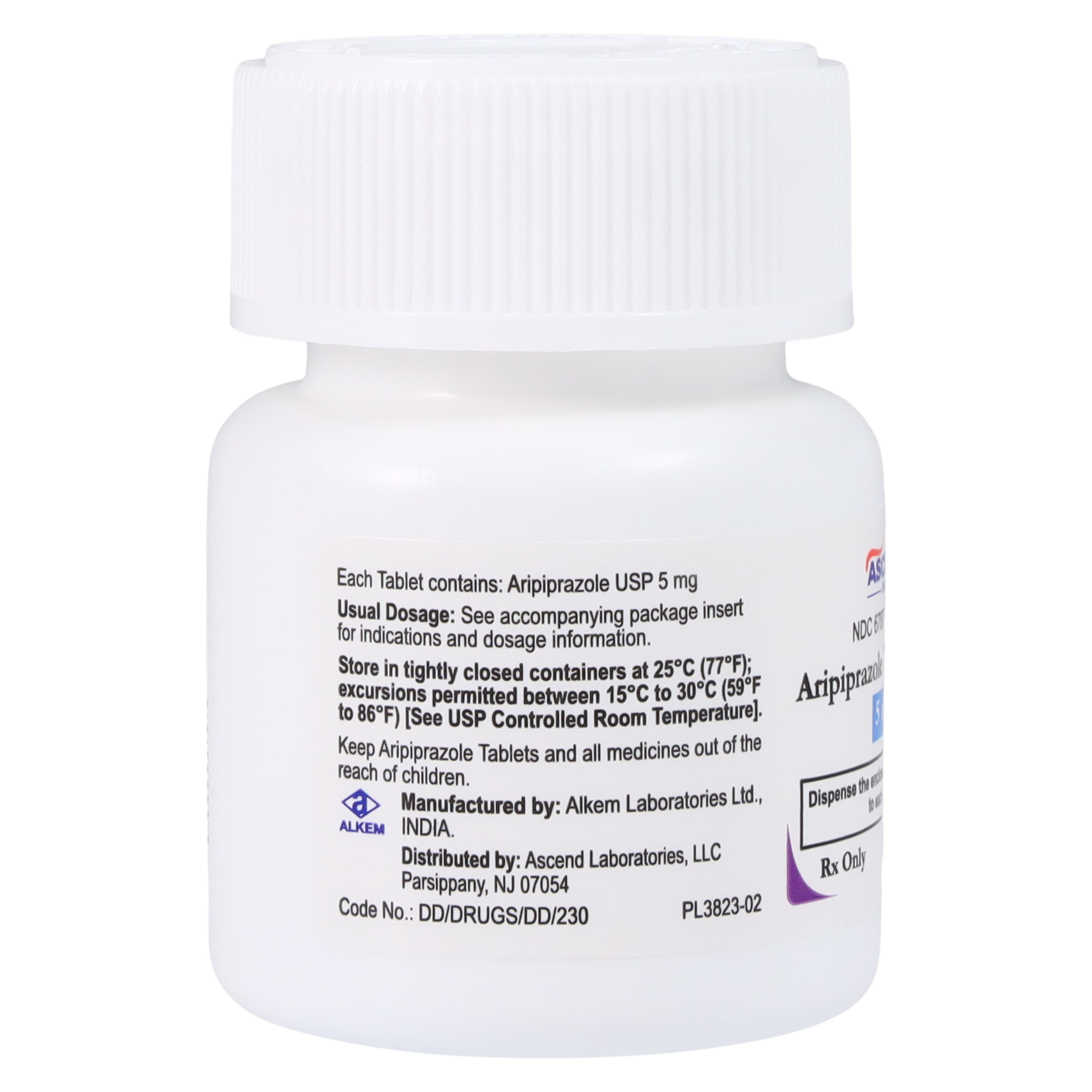 Aripiprazole Tablets 5 mg, 30 Count Bottle, Ascend Laboratories thumbnail 2