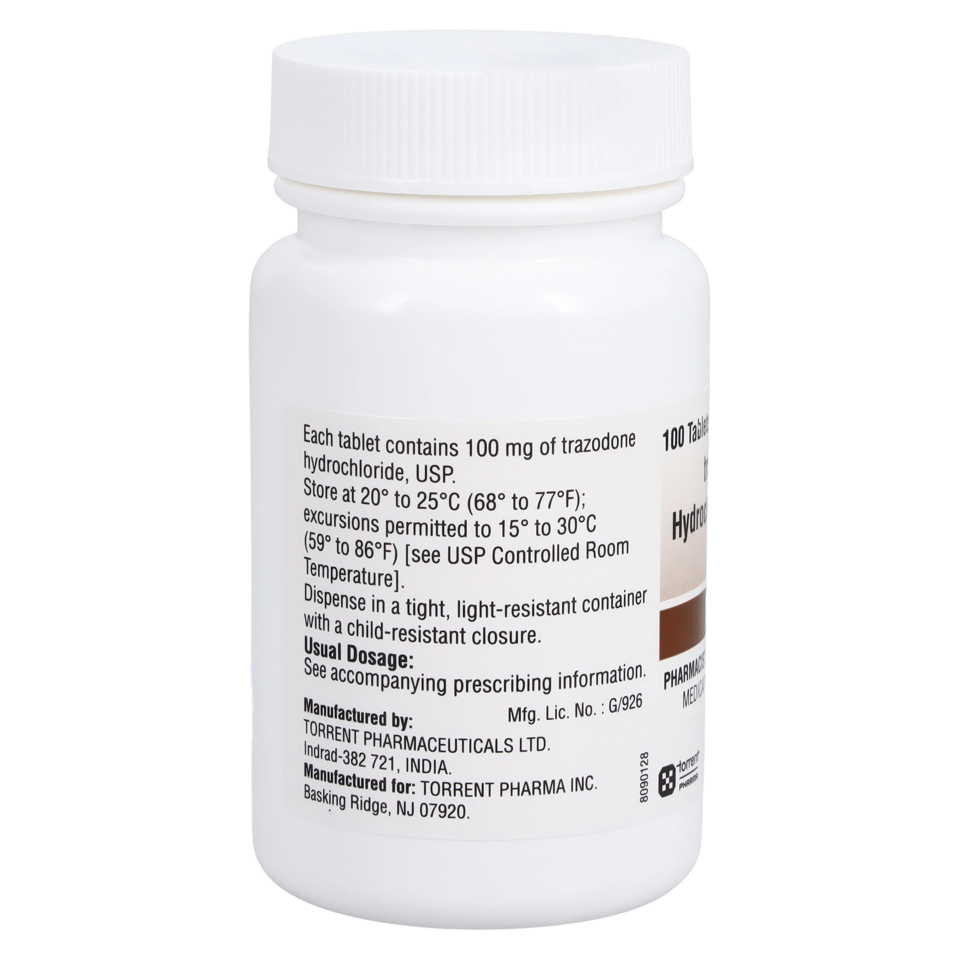 Trazodone HCl Tablets, 100mg, Torrent Pharmaceuticals thumbnail 2