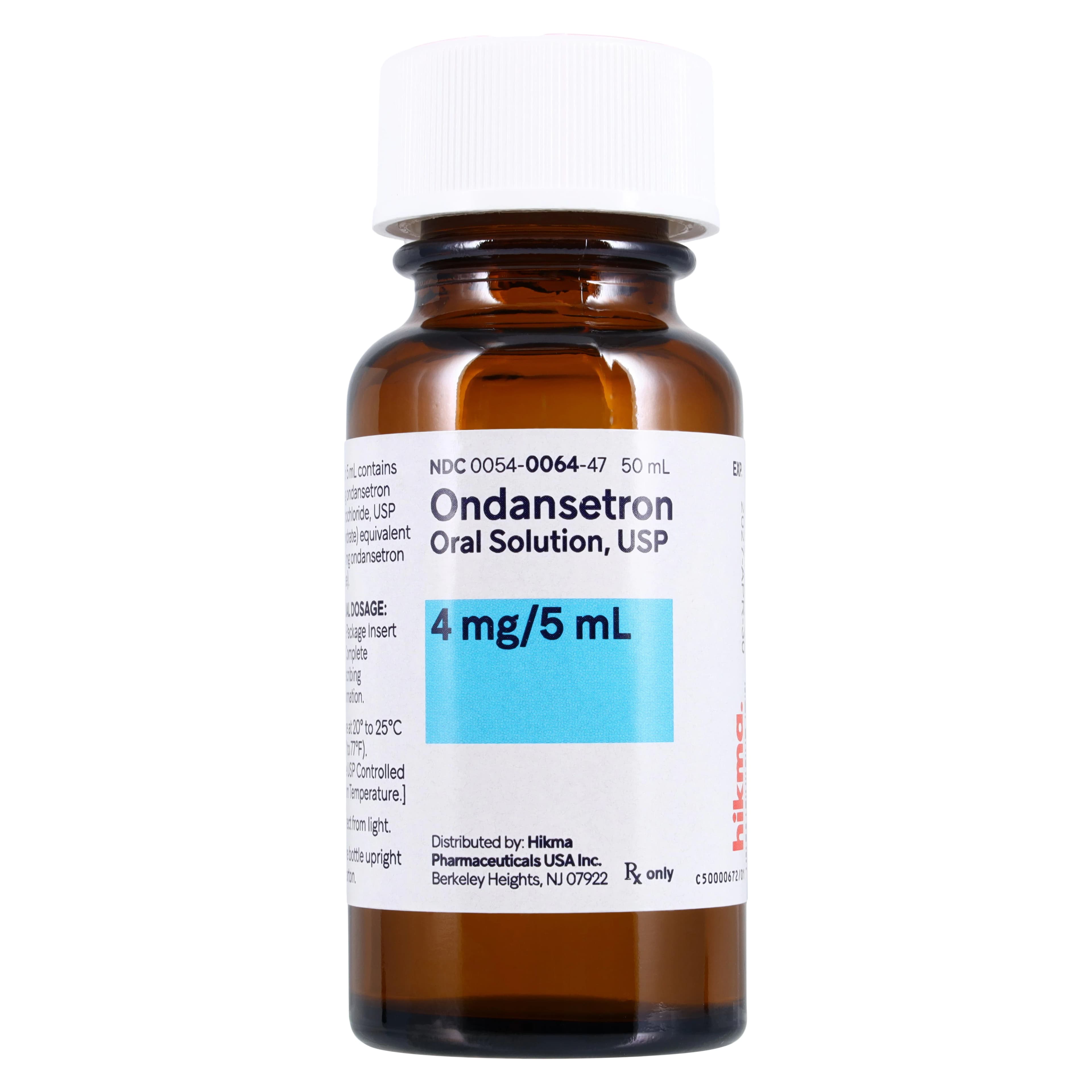 Ondansetron HCl Oral Solution, 4mg/5mL, Strawberry Flavor, 50mL Bottle, Hikma Pharmaceuticals thumbnail 2