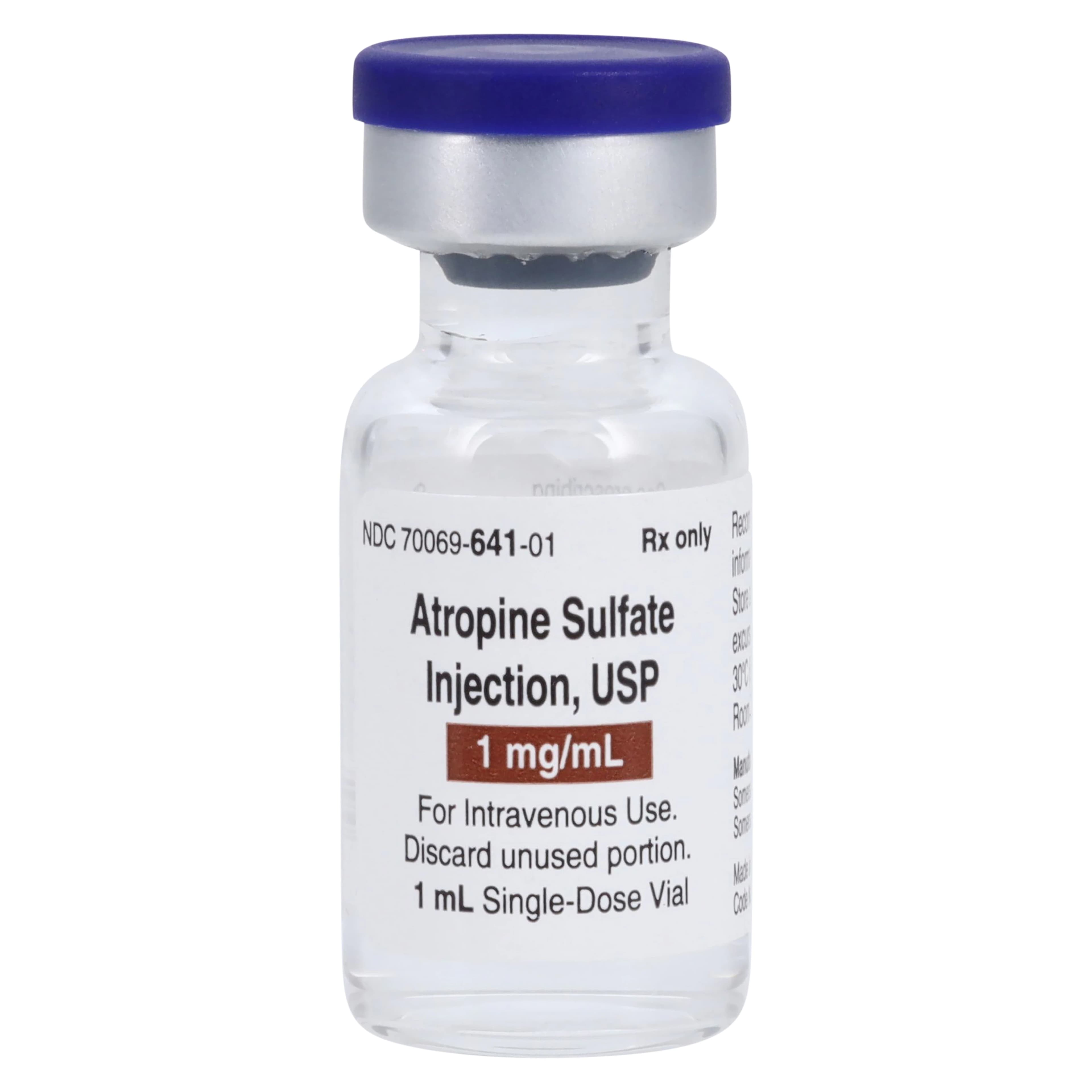 Atropine Sulfate Injection, 1 mg/mL, Single-Dose Vial, 1 mL, 25/Package thumbnail 2