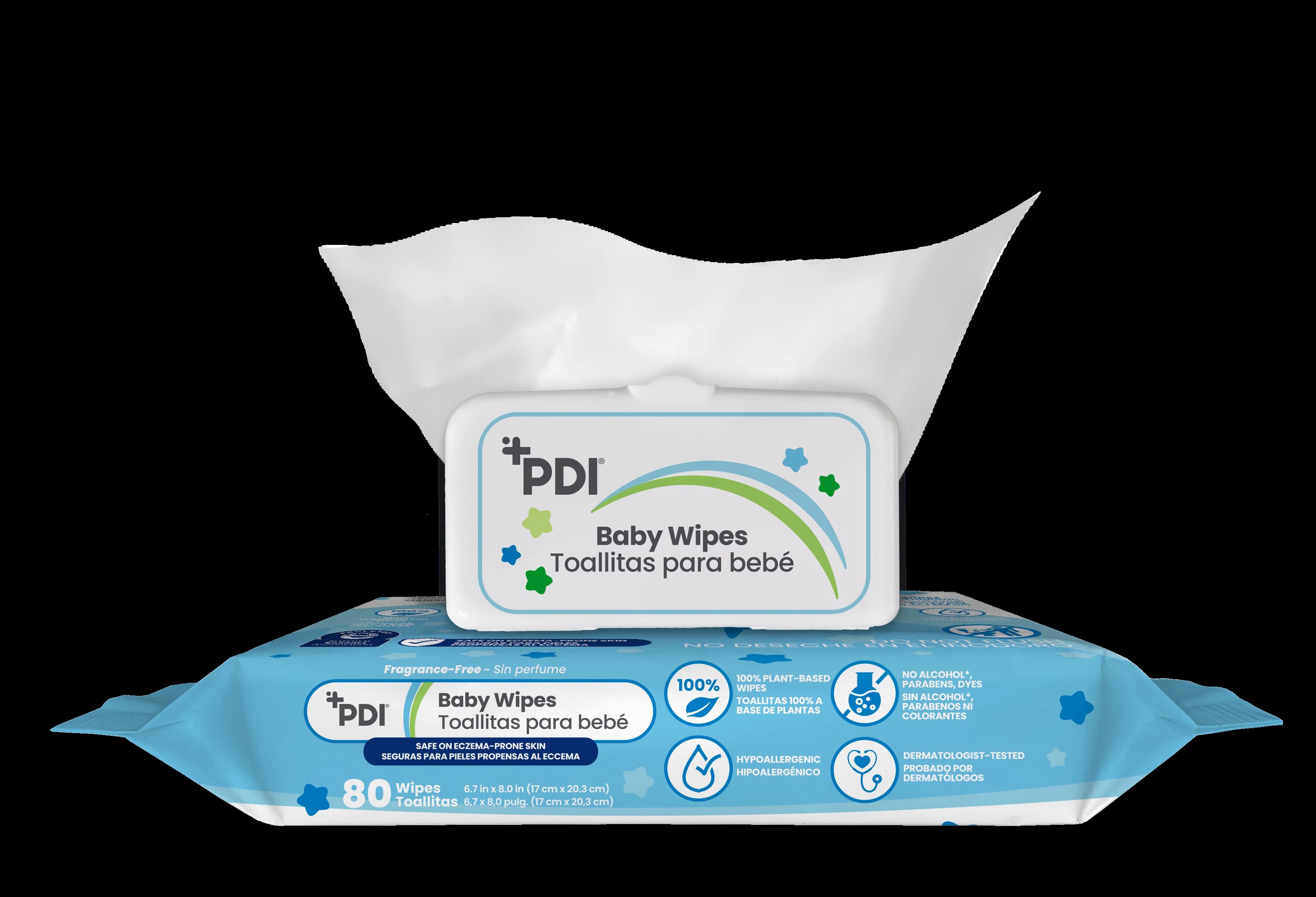PDI Unscented Baby Wipes, Alcohol/Paraben Free, Hypoallergenic, 8x6.7", 80/Package thumbnail 3
