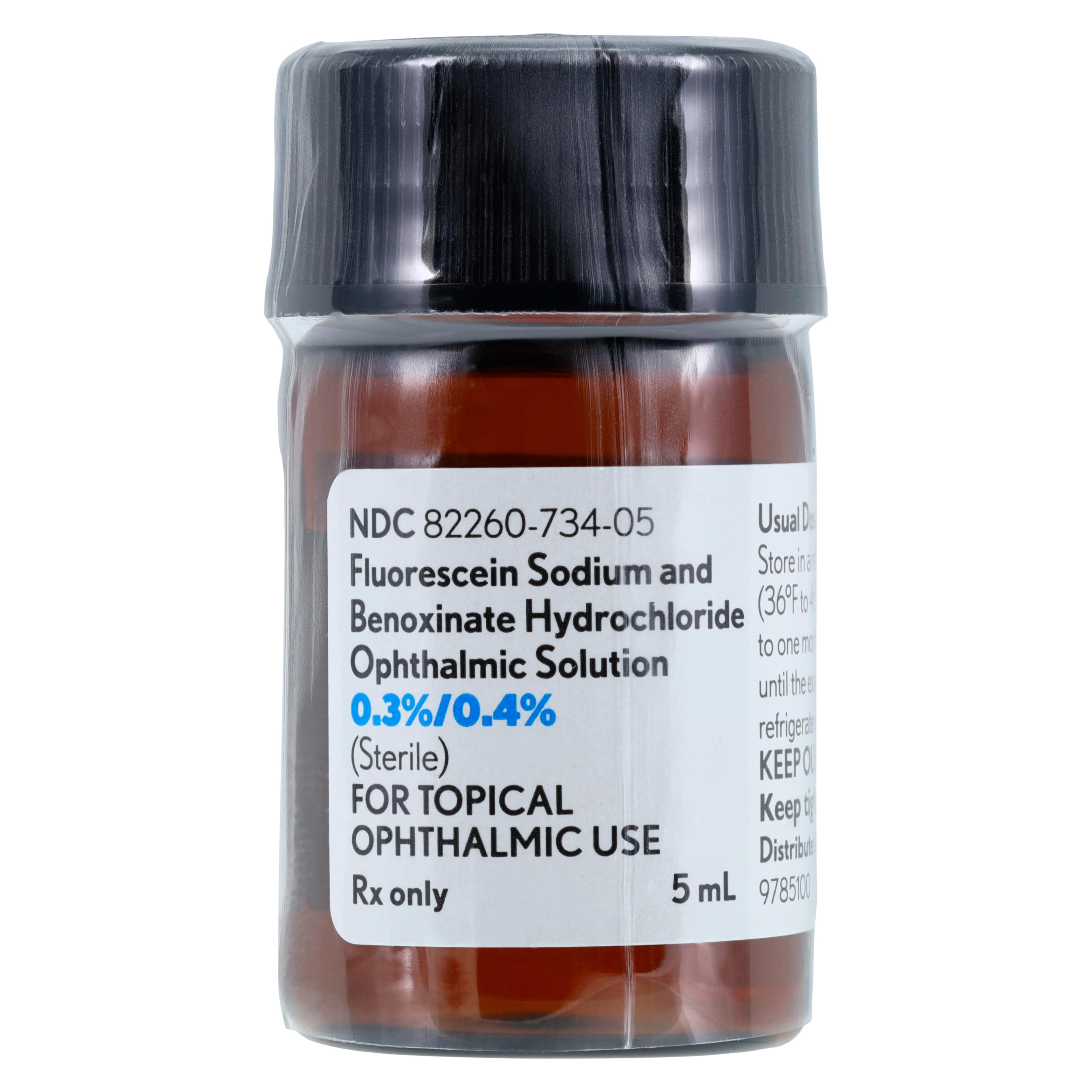 Fluorescein Sodium/Benoxinate HCl Ophthalmic Solution 0.3%/0.4%, 5mL Bottle, Each thumbnail 2