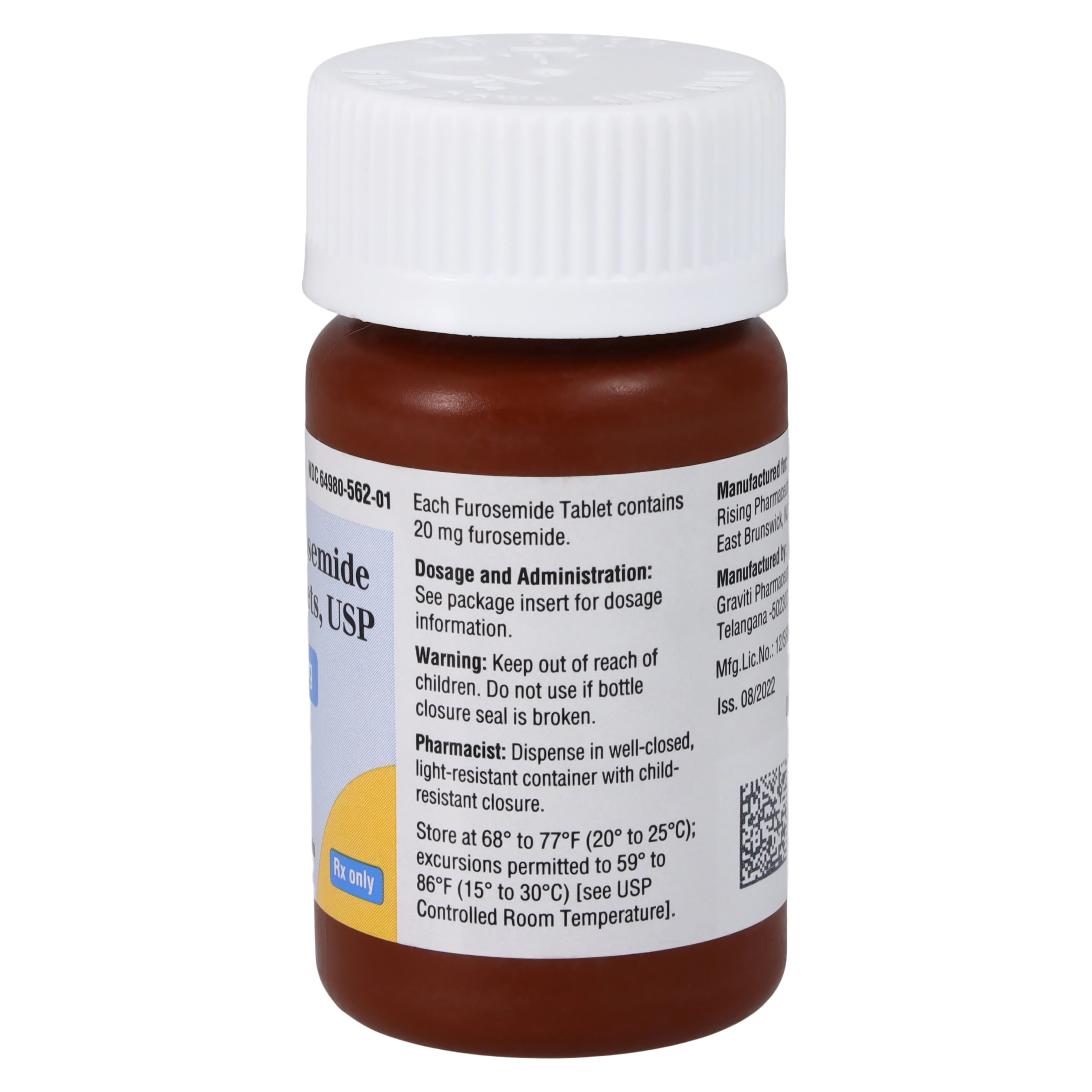Furosemide Tablets, 20mg, 100/Bottle, Rising Pharmaceuticals thumbnail 2