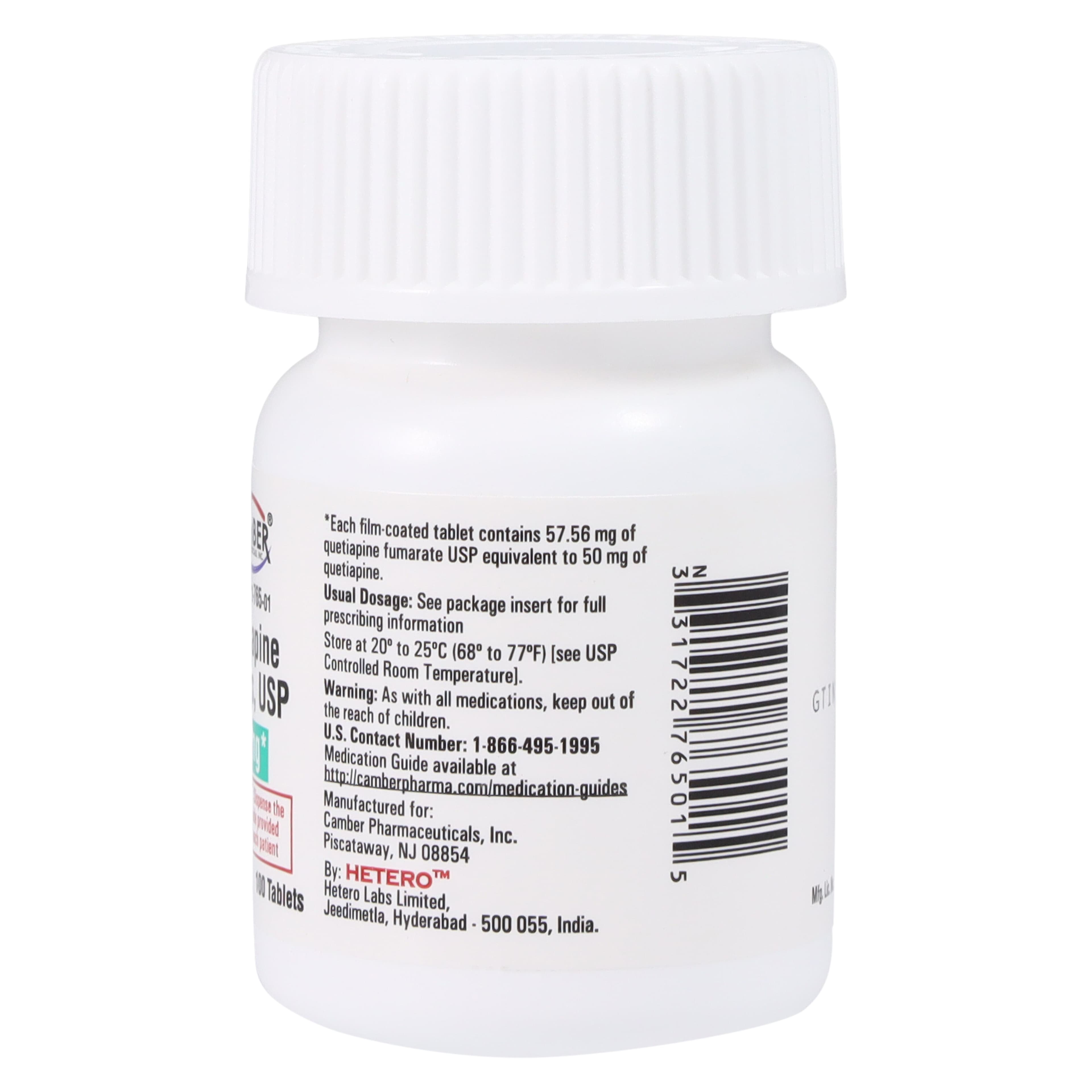 Quetiapine Fumarate Tablets 50mg, 100 Count Bottle thumbnail 2