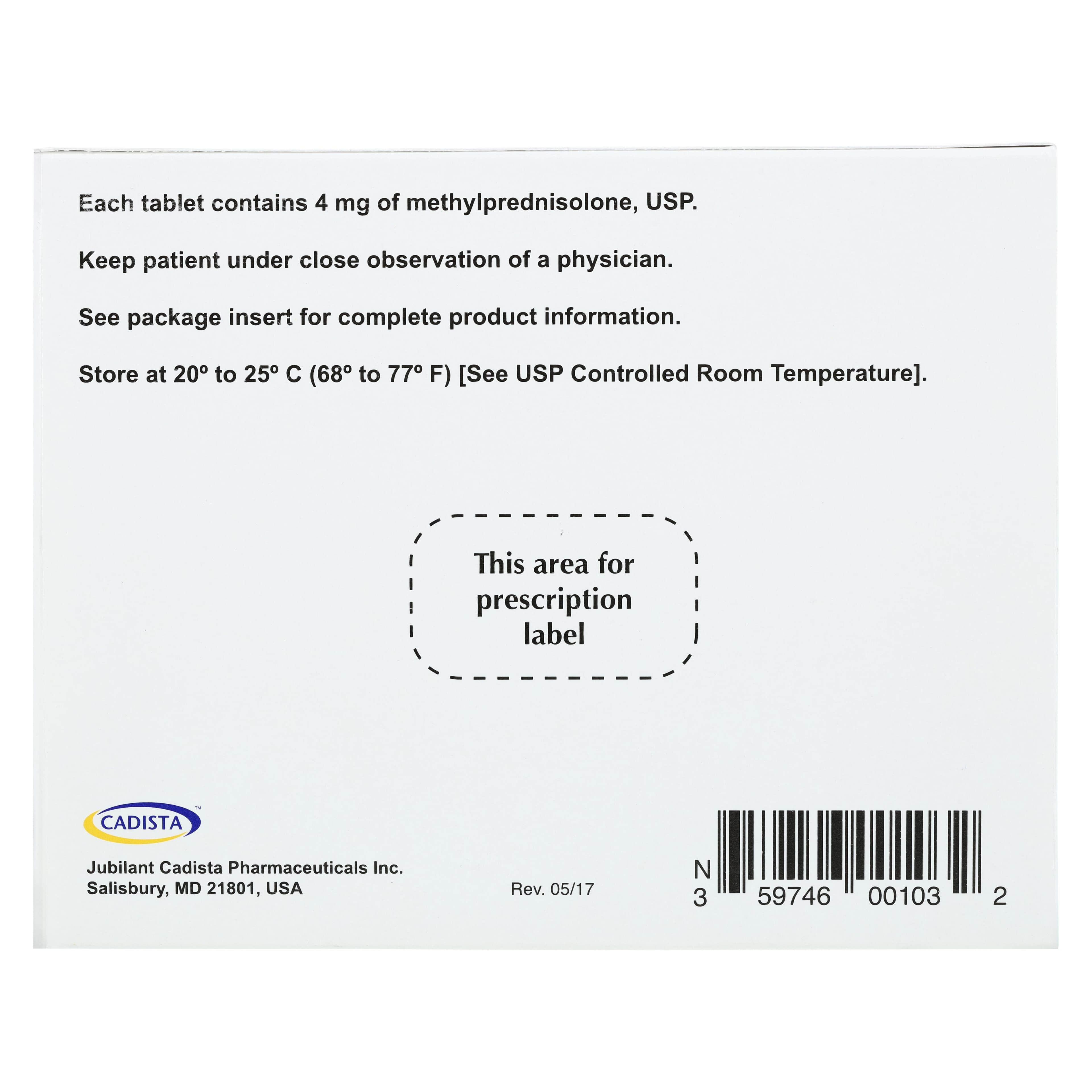 Methylprednisolone Tablets, 4mg, Blister Pack, 21/Package, Cadista Pharmaceuticals thumbnail 4