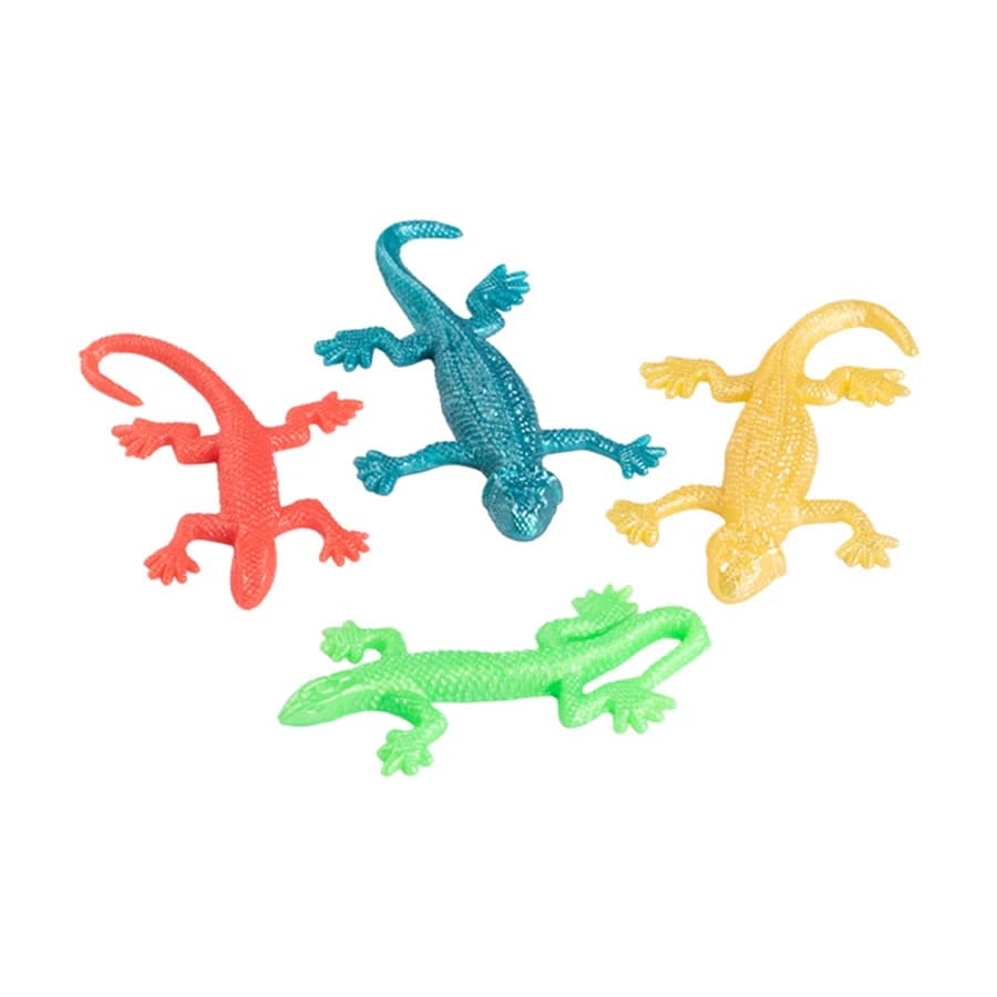 Sherman Specialty Stretch Lizards, 4" Assorted Colors, Pack of 12, JV599 - Stretch Lizards 4" Pack of 12 - Image 1