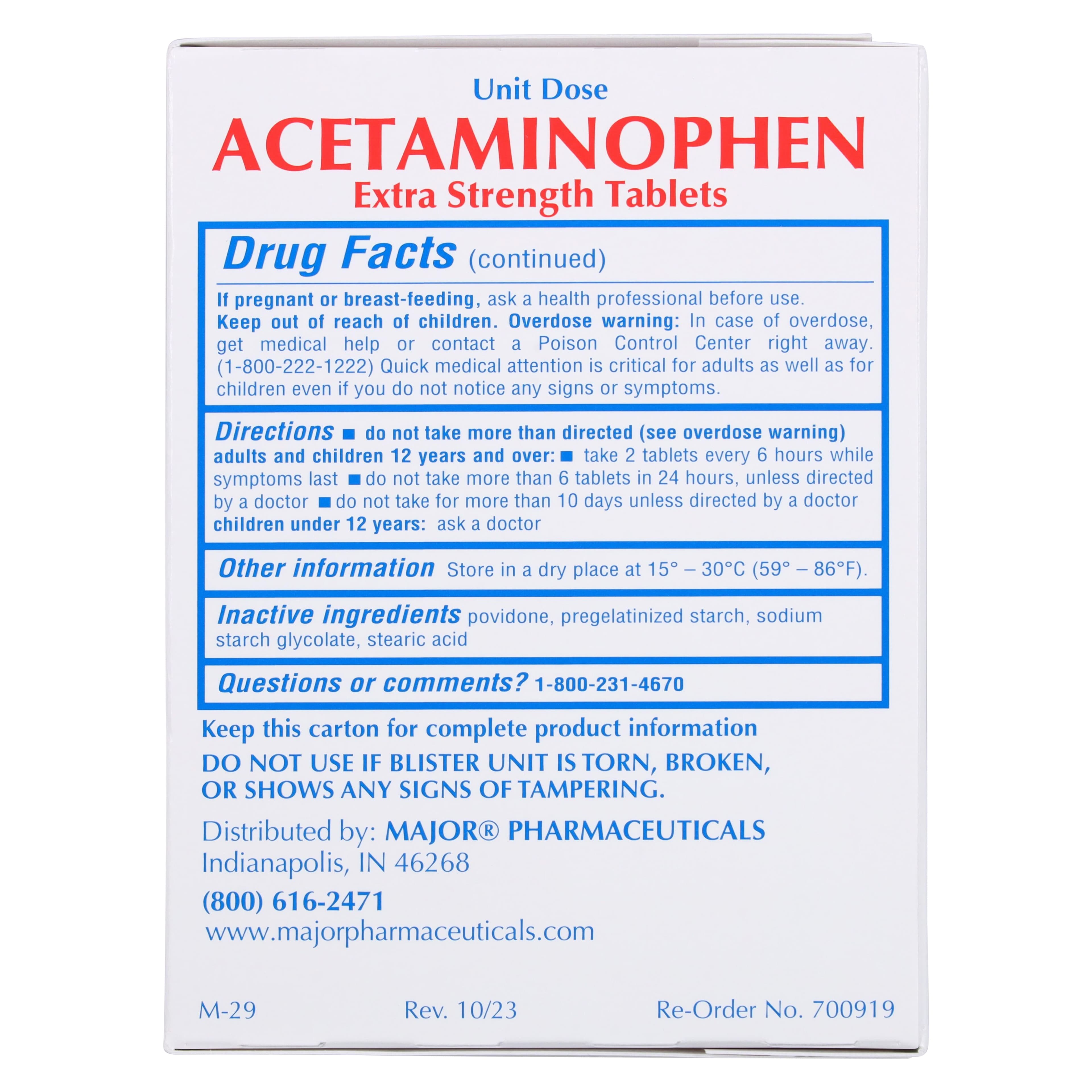 Acetaminophen Tablets UD, 500mg, 100/Package thumbnail 4