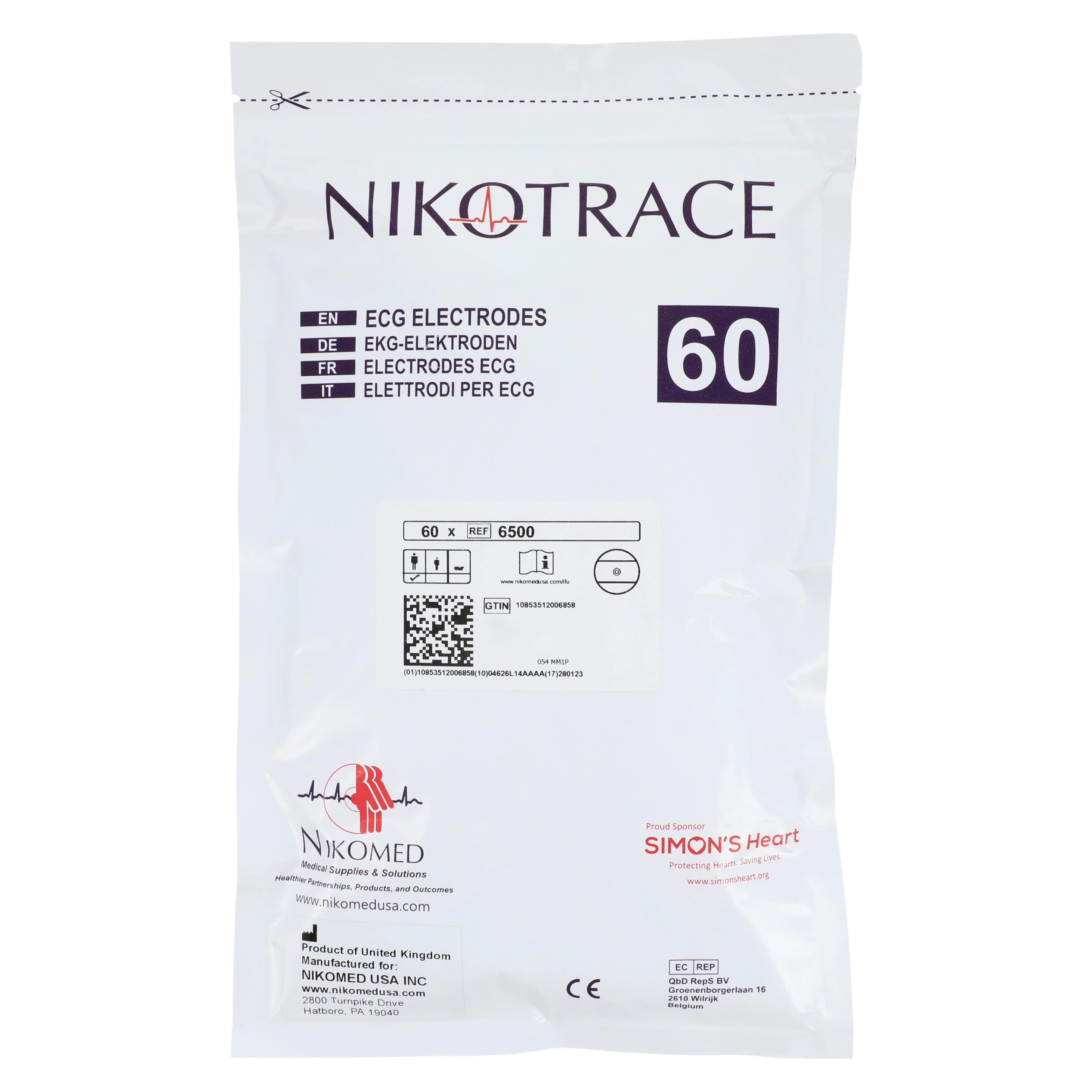 Nikomed ECG Electrode, Foam/Wet Gel, 50mm, 600/Box - Electrode ECG Foam Wet Gel - Image 1