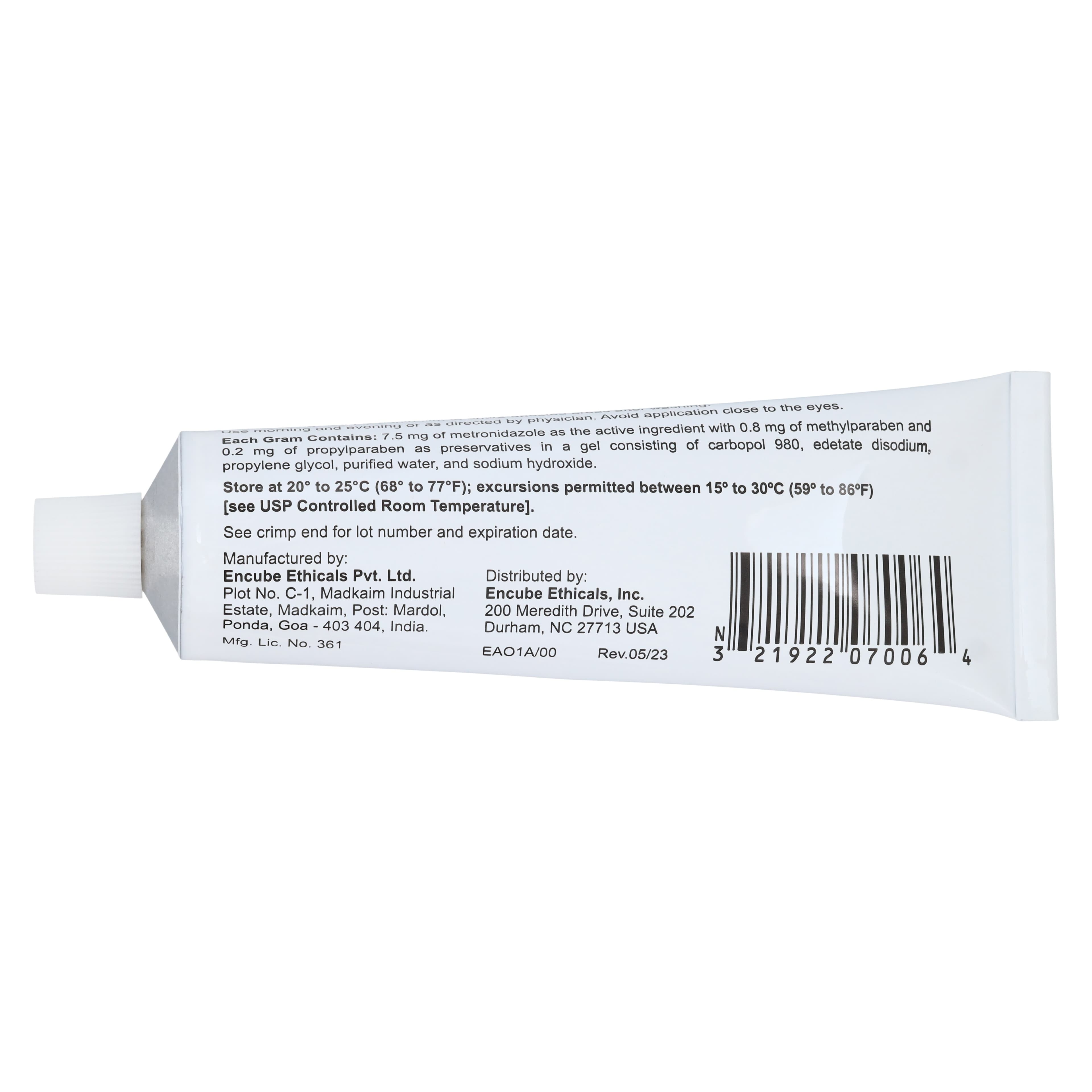Metronidazole Topical Gel 0.75%, 45g Tube thumbnail 4