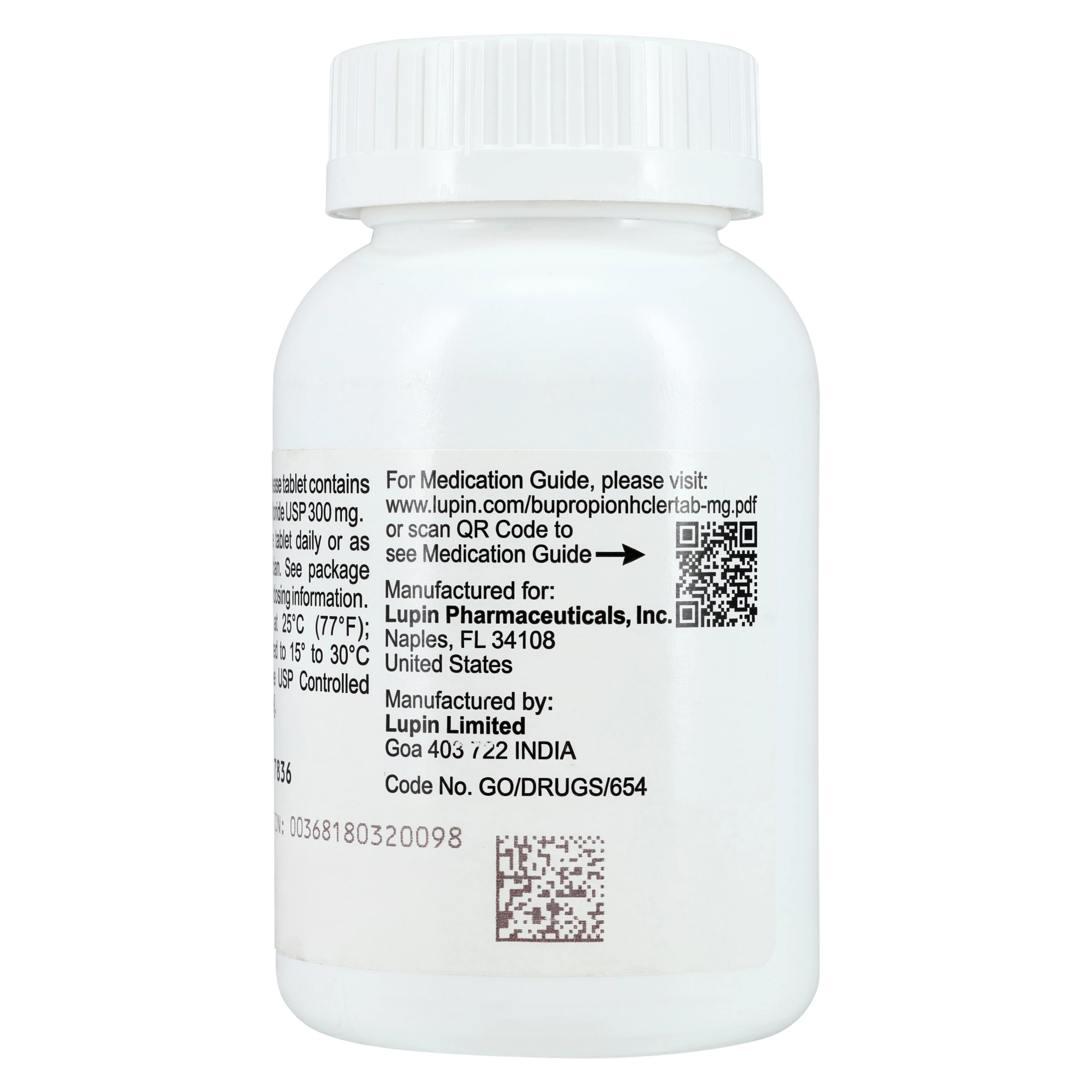 Bupropion HCl Extended-Release Tablets (XL), 300 mg, Bottle of 30, Lupin Pharmaceuticals thumbnail 3