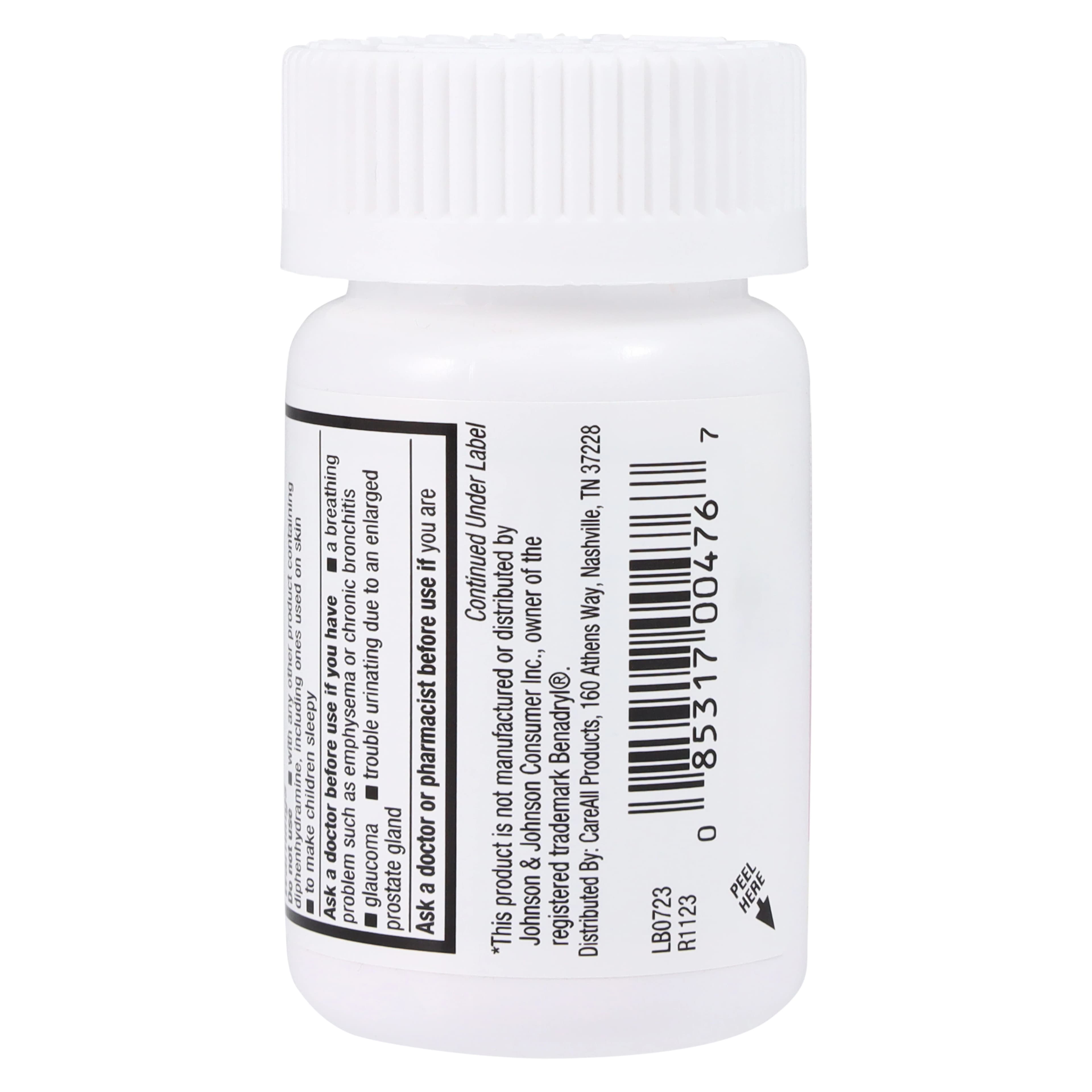 Diphenhydramine HCl Tablets, 25mg, 100/Bottle thumbnail 3