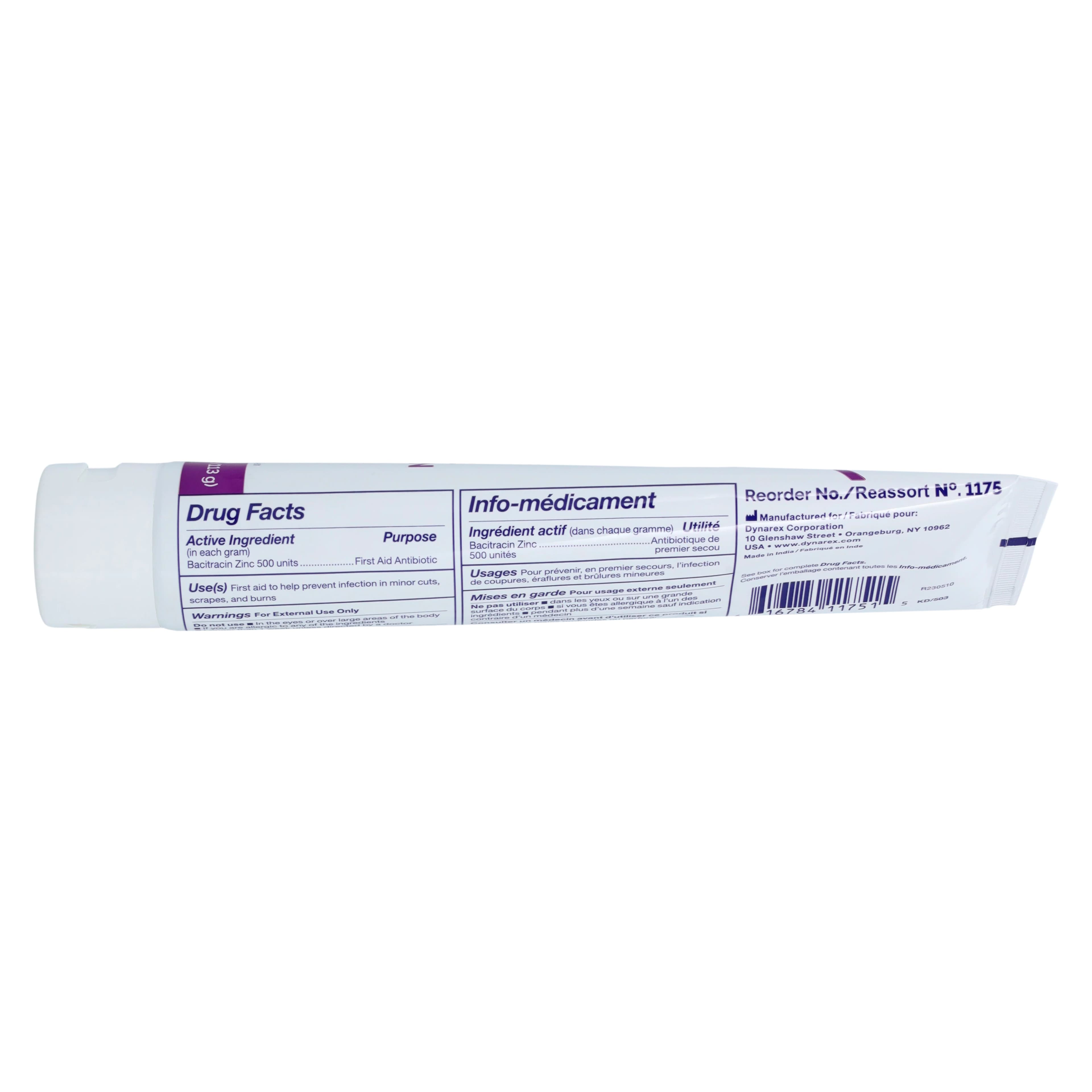 Dynarex Bacitracin Zinc Ointment, 500 Units/g, 4 oz Tube thumbnail 4