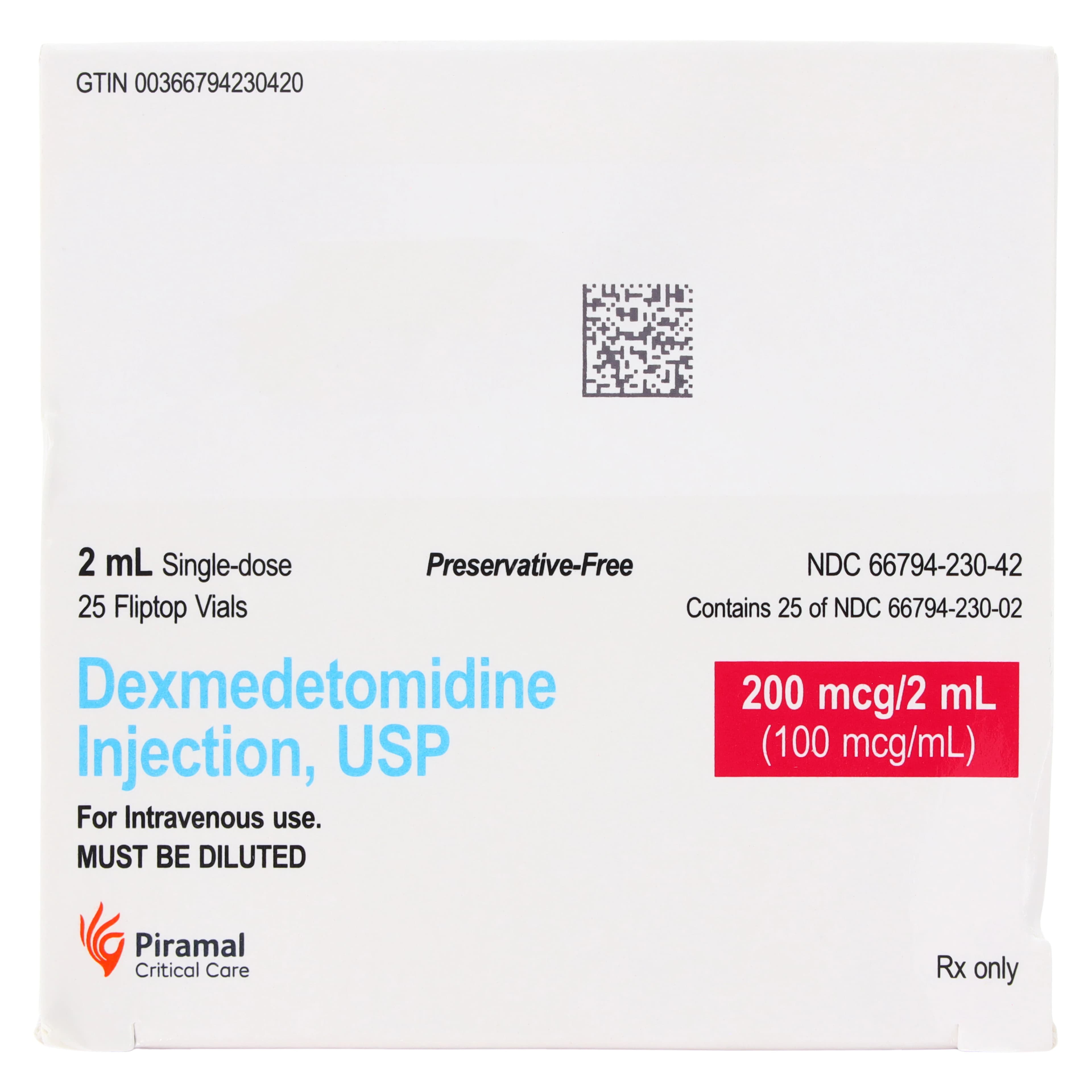 Dexmedetomidine HCl Injection, 100 mcg/mL, 2 mL Single-Dose Vial, 25/Package thumbnail 5
