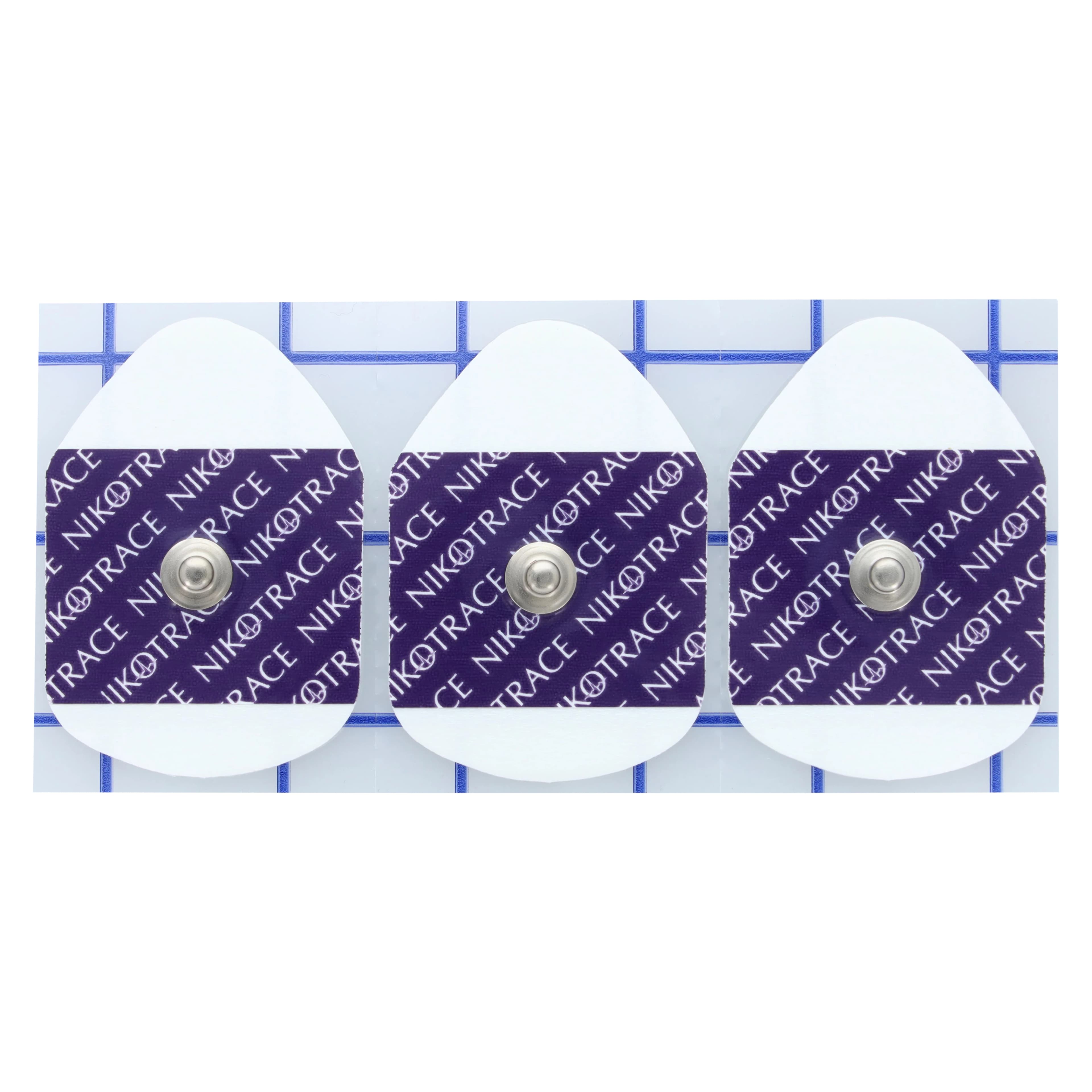 NIKOTRACE ECG Electrode, Adult/Pediatric Resting/Stress, 35x45mm Teardrop, 3/5/10 Lead, Foam, Purple, 600/Box thumbnail 3