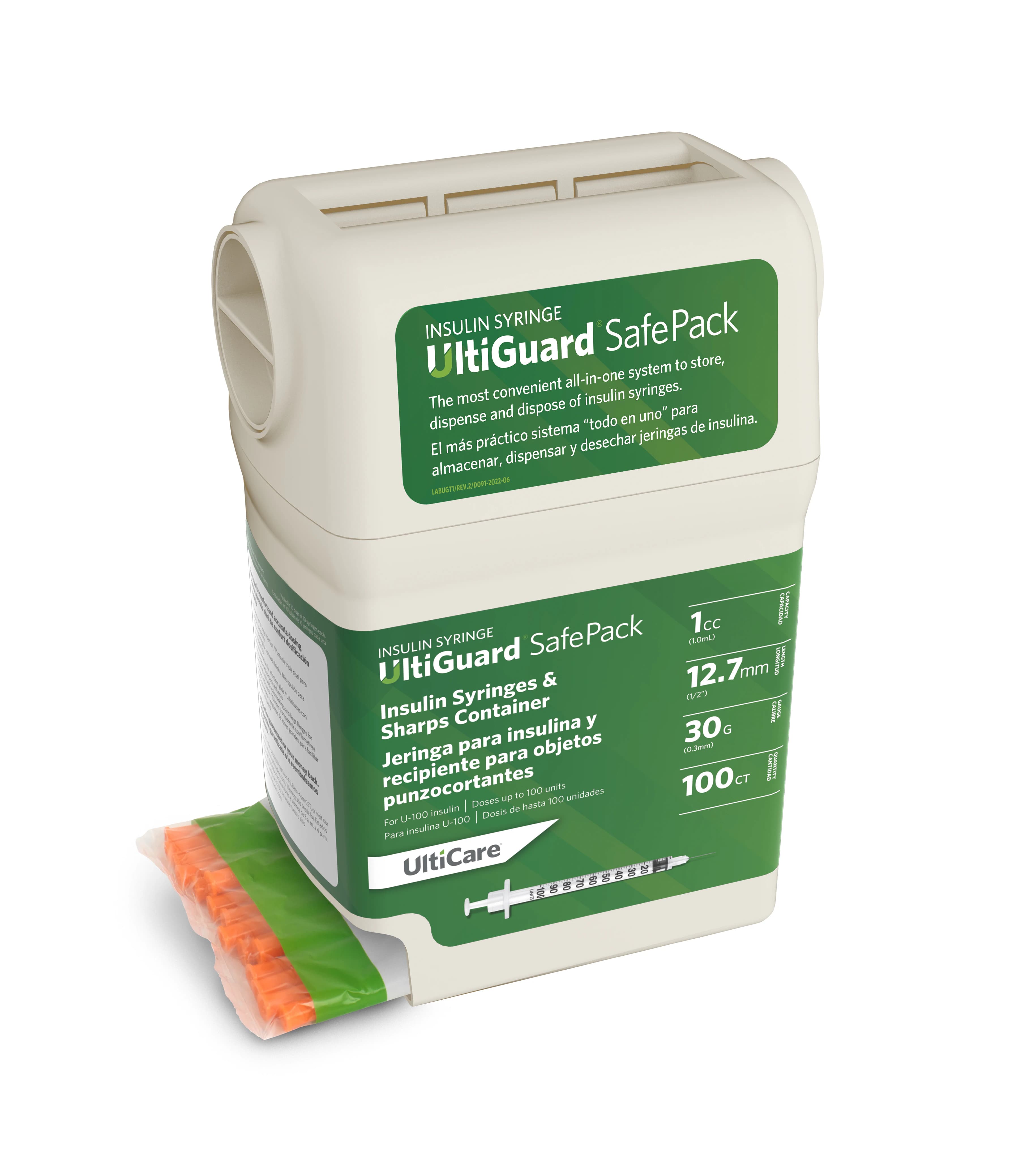 UltiGuard Insulin Syringe/Needle, 30G x 1/2", 1mL, Non-Safety, Low Dead Space, 500/Case - Syringe/Needle Insulin 1mL - Image 1