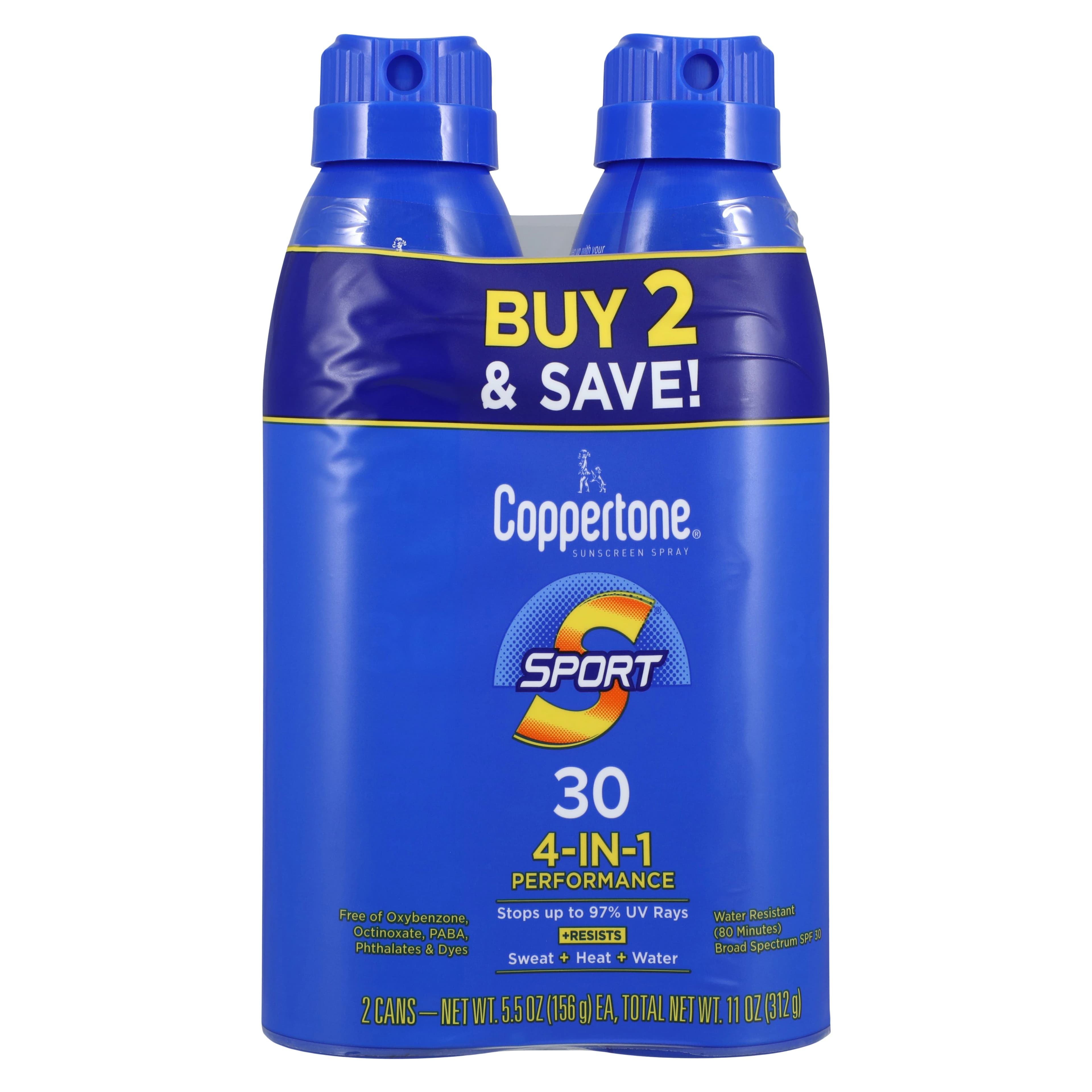 Coppertone Sport Sunscreen Spray, SPF 30, Twin Pack (2 Bottles) - Coppertone Sport Spray Twin Pk - Image 1