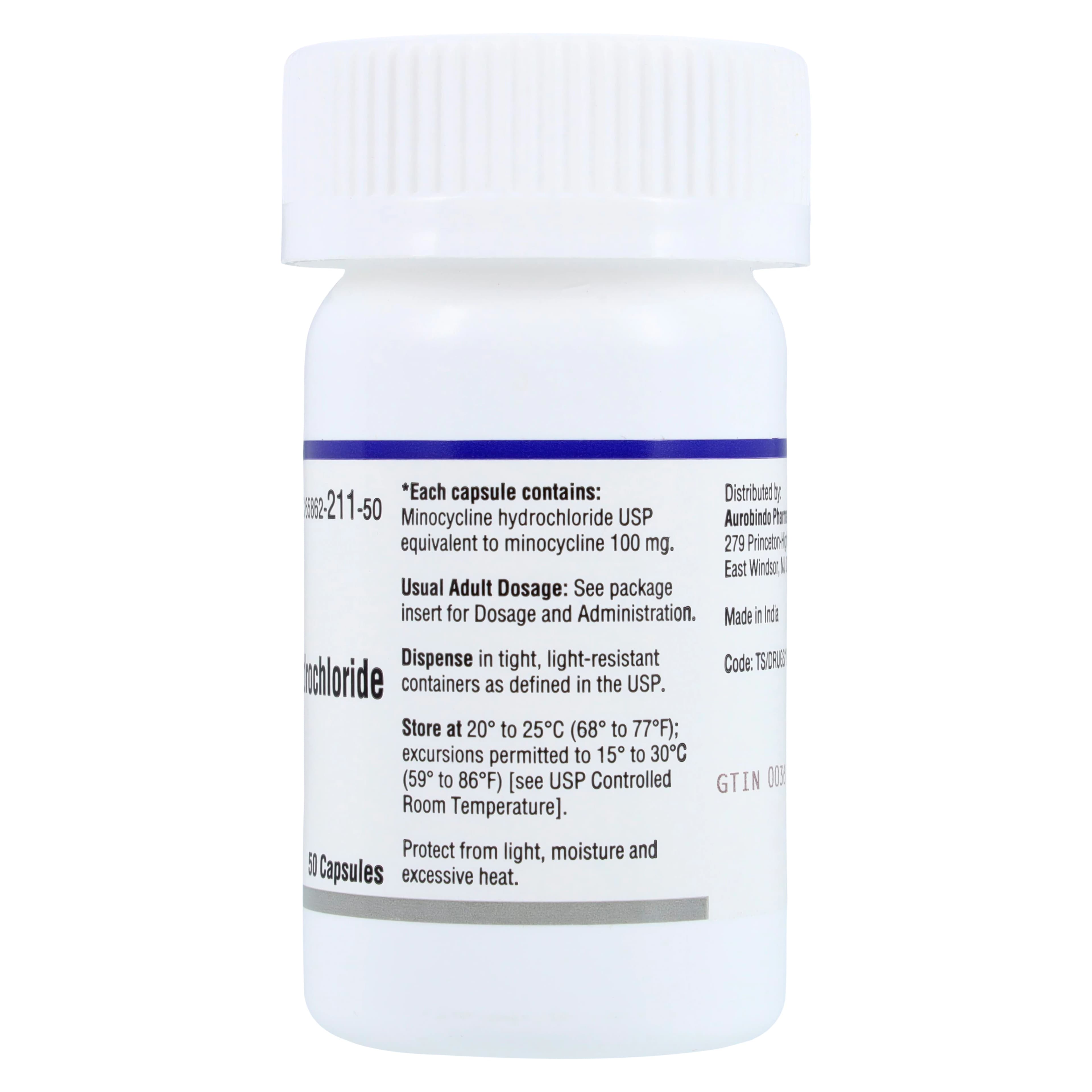 Minocycline HCl Capsules, 100 mg, 50/Bottle, Lannett thumbnail 2