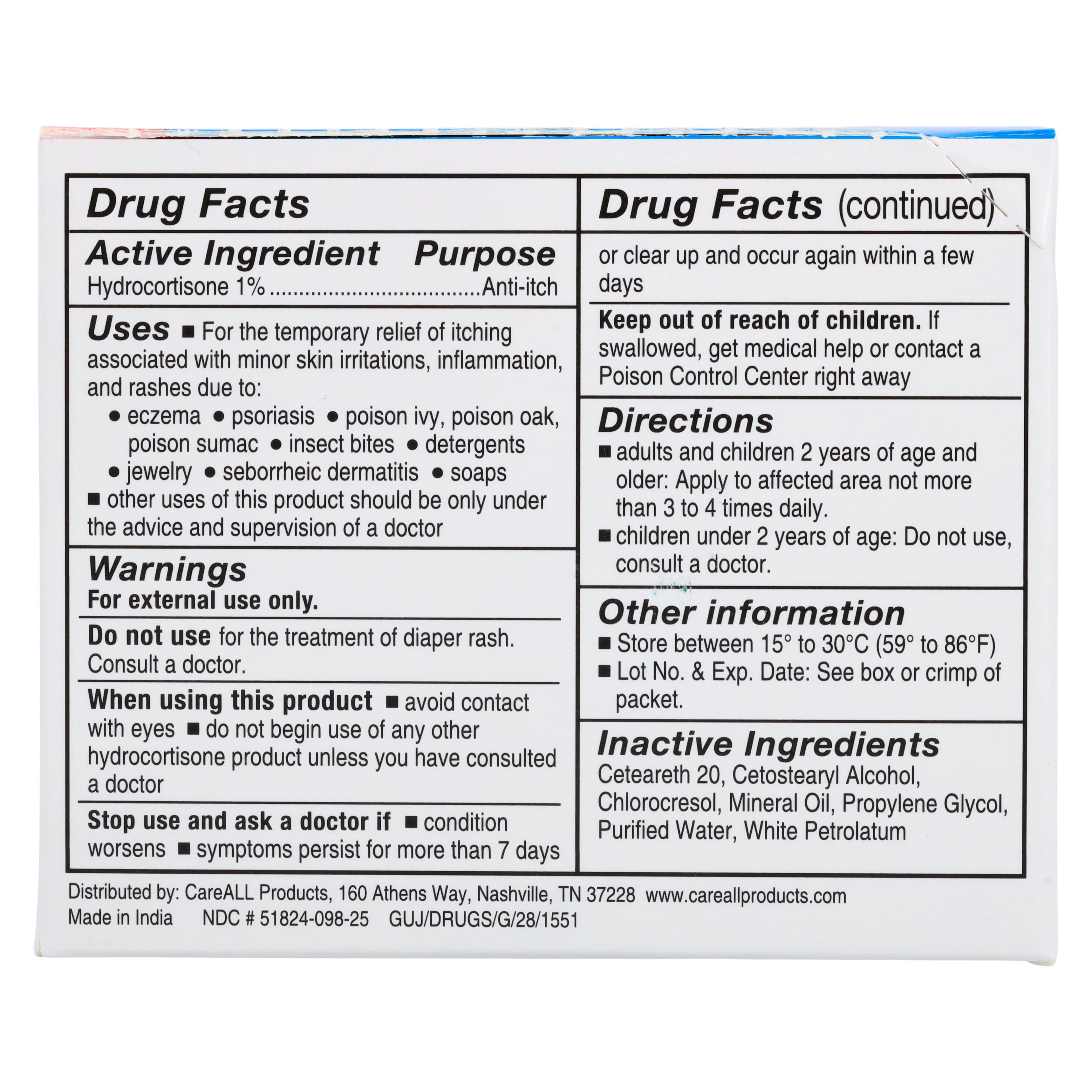 Hydrocortisone Cream 0.9g Foil Packets, 1/32oz, 25/Package thumbnail 4