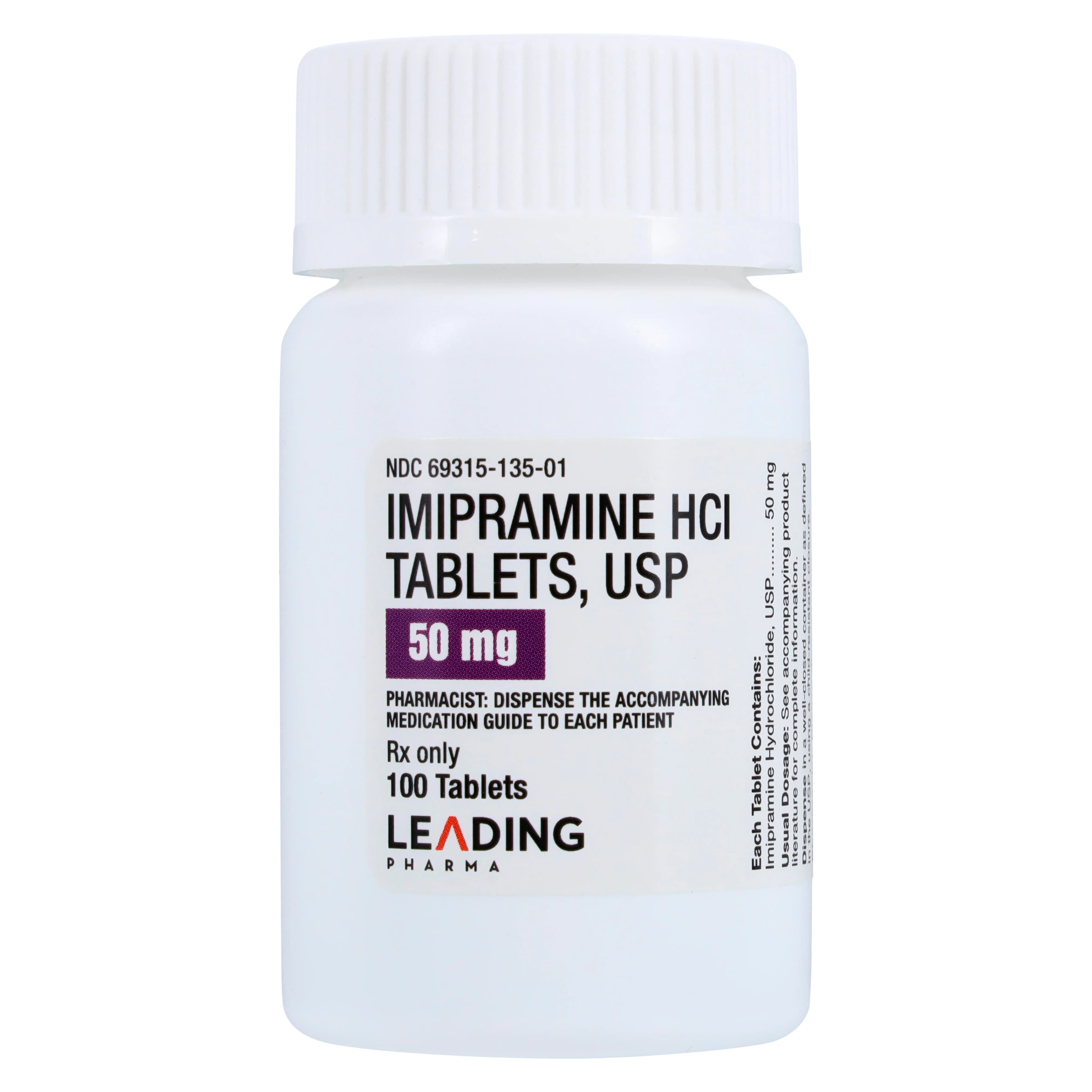 Imipramine HCl Tablets 50 mg, 100 Count Bottle - Imipramine HCl Tablets - Image 1