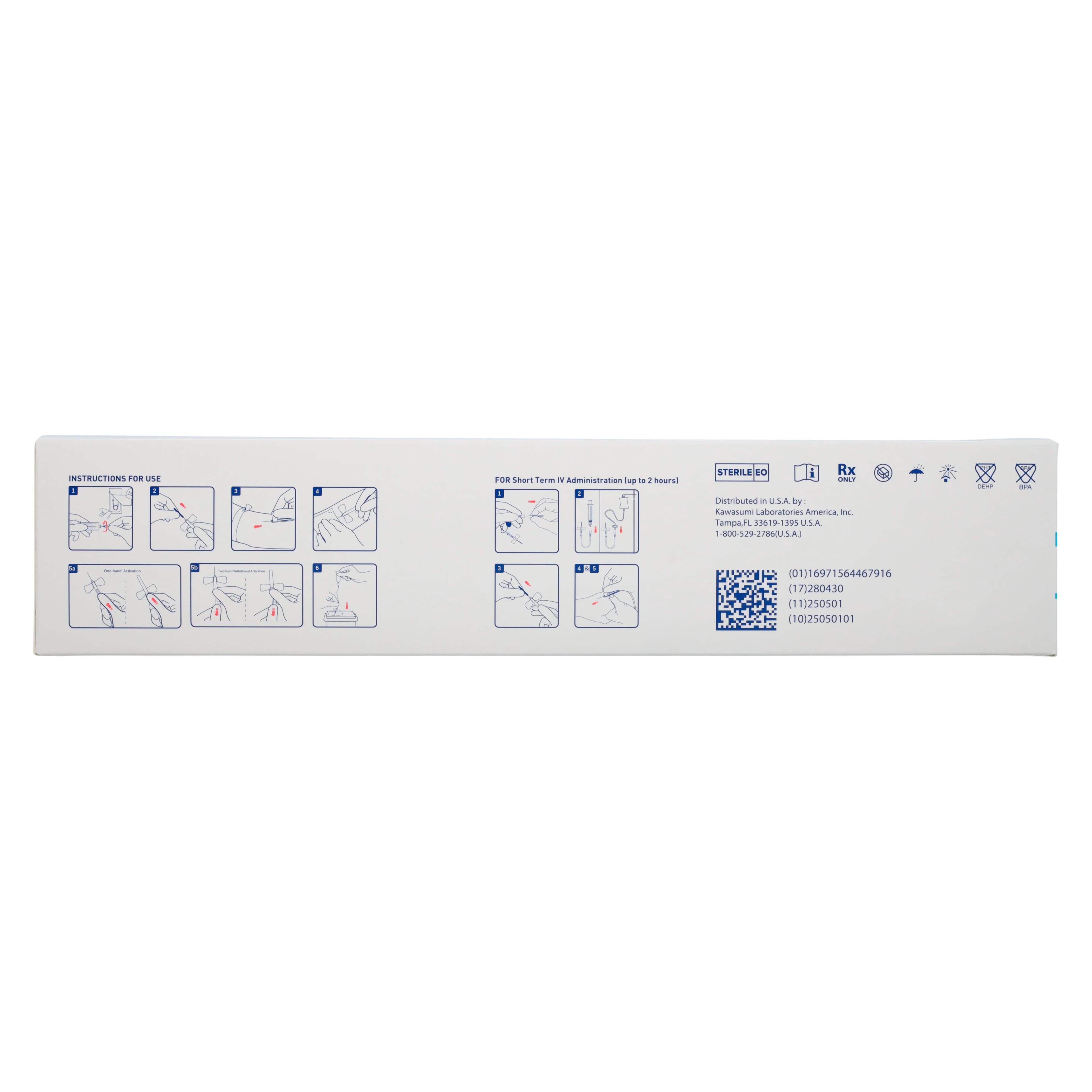 K-Shield Advantage Blood Collection Set, 23G x 3/4", Winged, 12" Tubing, Light Blue, Safety, Sterile, Latex-Free, 500/Case thumbnail 4
