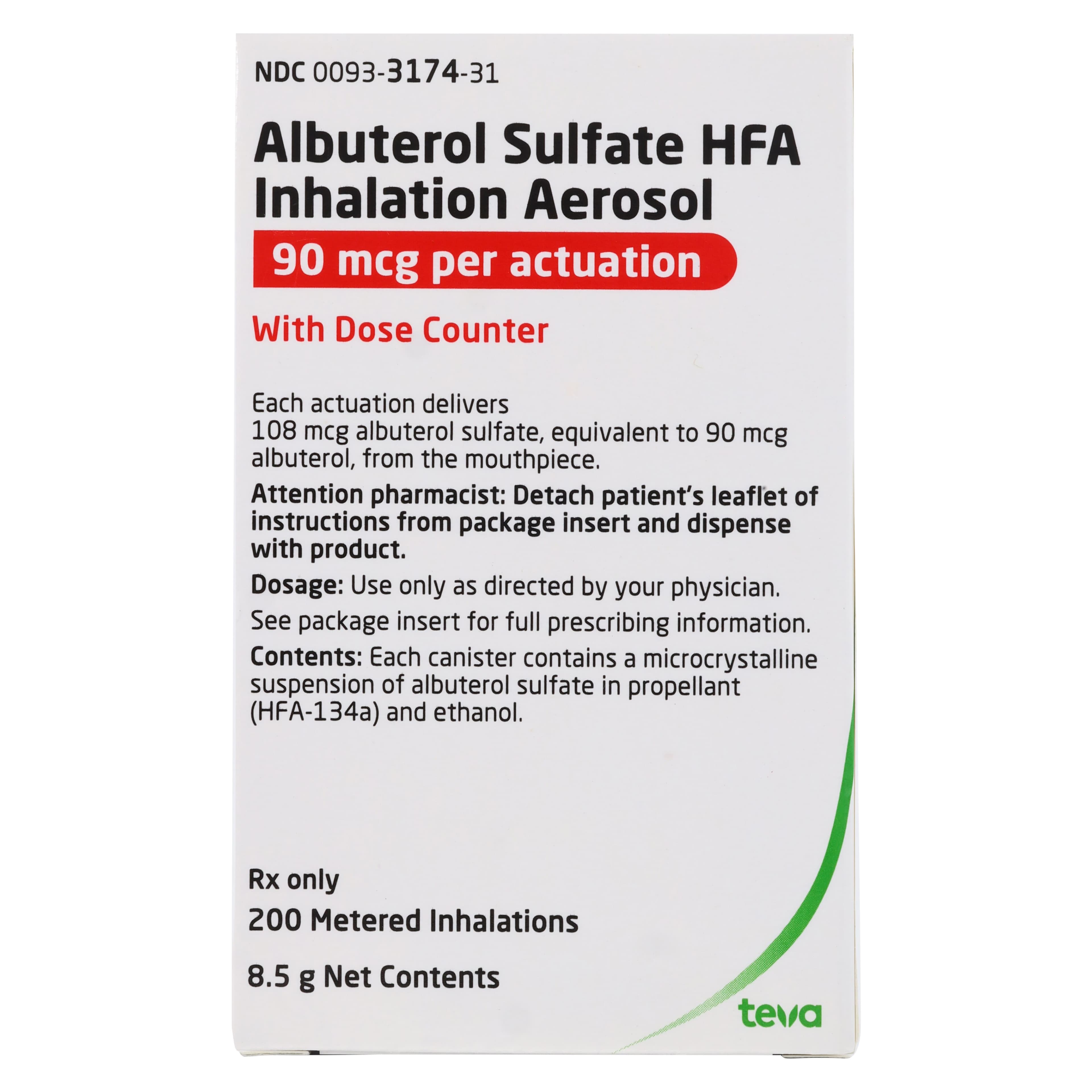 Albuterol Sulfate HFA Inhalation Aerosol, 90 mcg, 8.5g Inhaler thumbnail 4