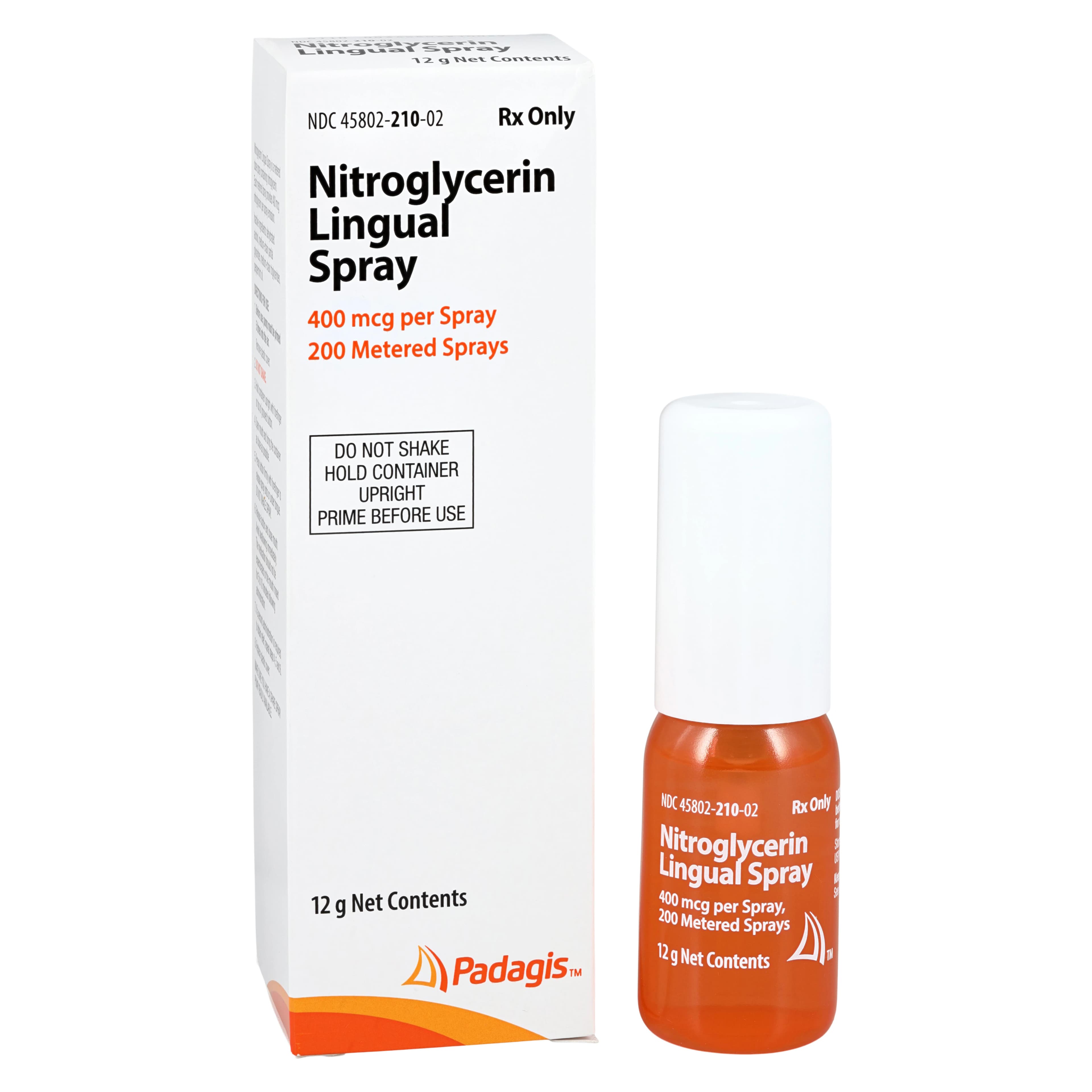 Nitroglycerin Lingual Spray 400mcg/Spray, 200 Sprays per Bottle (Padagis) - Nitroglycerin Ling Spray 200DS - Image 1