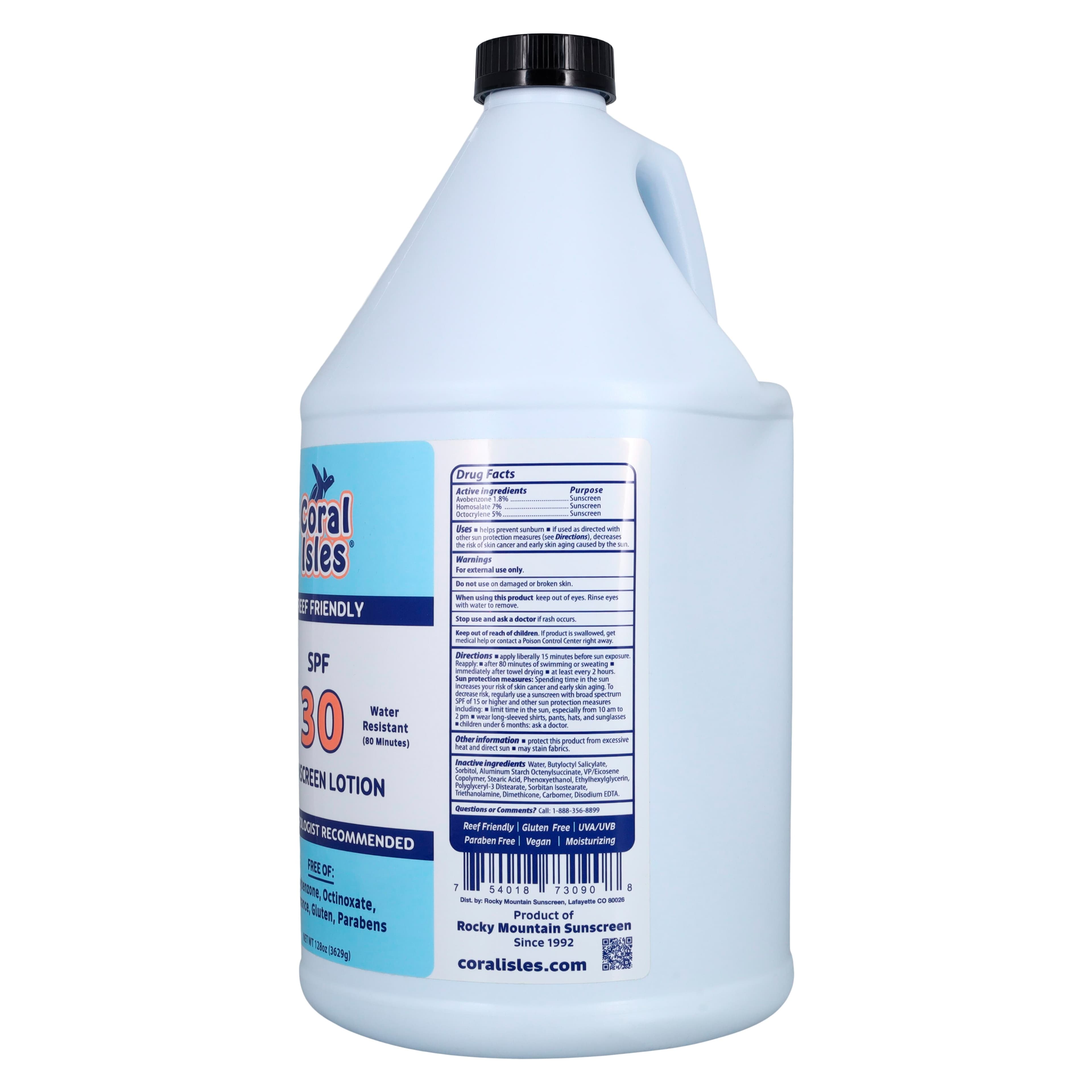 Coral Isles Sunscreen Lotion, Fragrance Free, Water Resistant, Paraben Free, Hypoallergenic, 128 oz Pump Bottle thumbnail 2