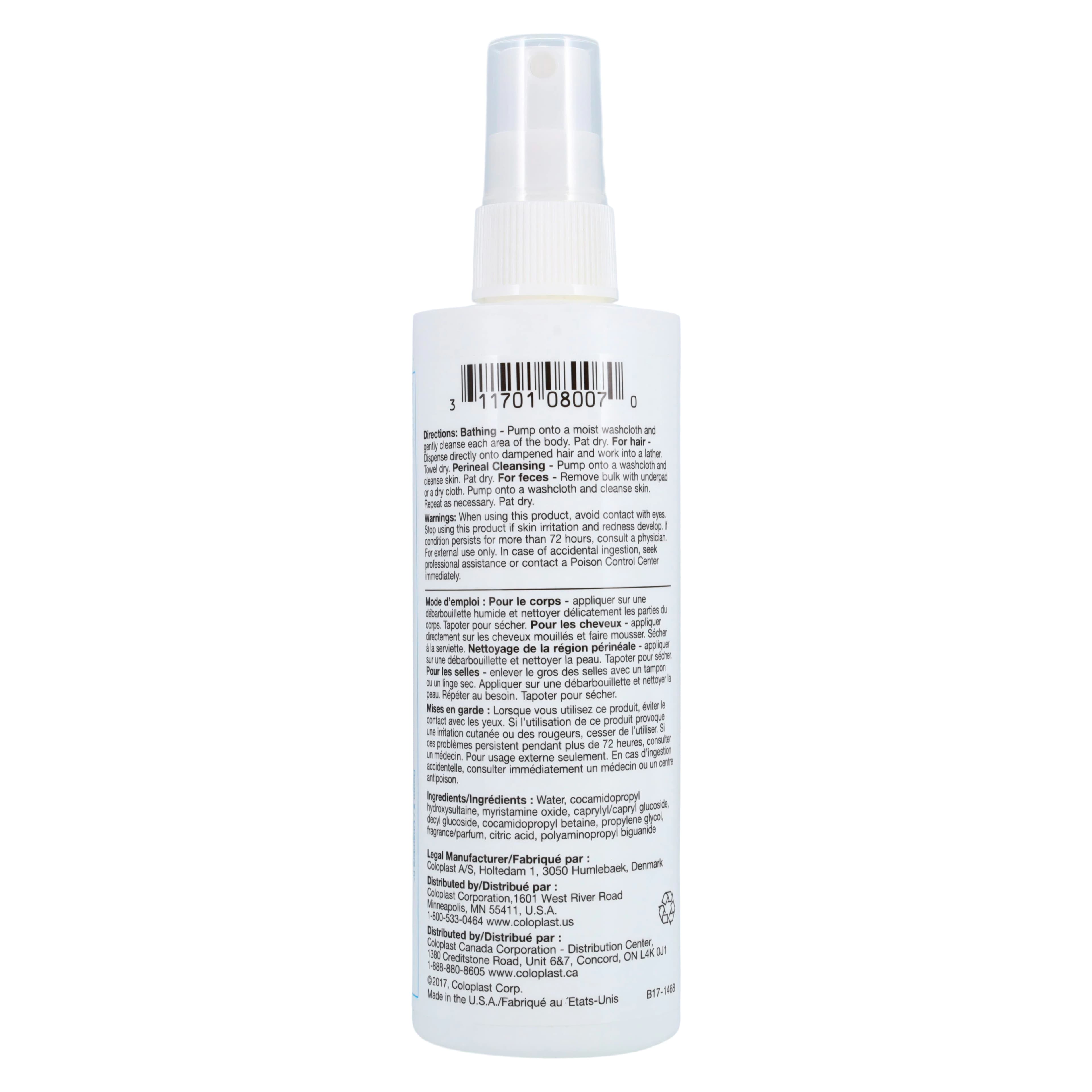 Coloplast Bedside-Care No Rinse Shampoo/Body Wash Spray, Scented, Alcohol-Free, 8.1 oz Bottle thumbnail 2
