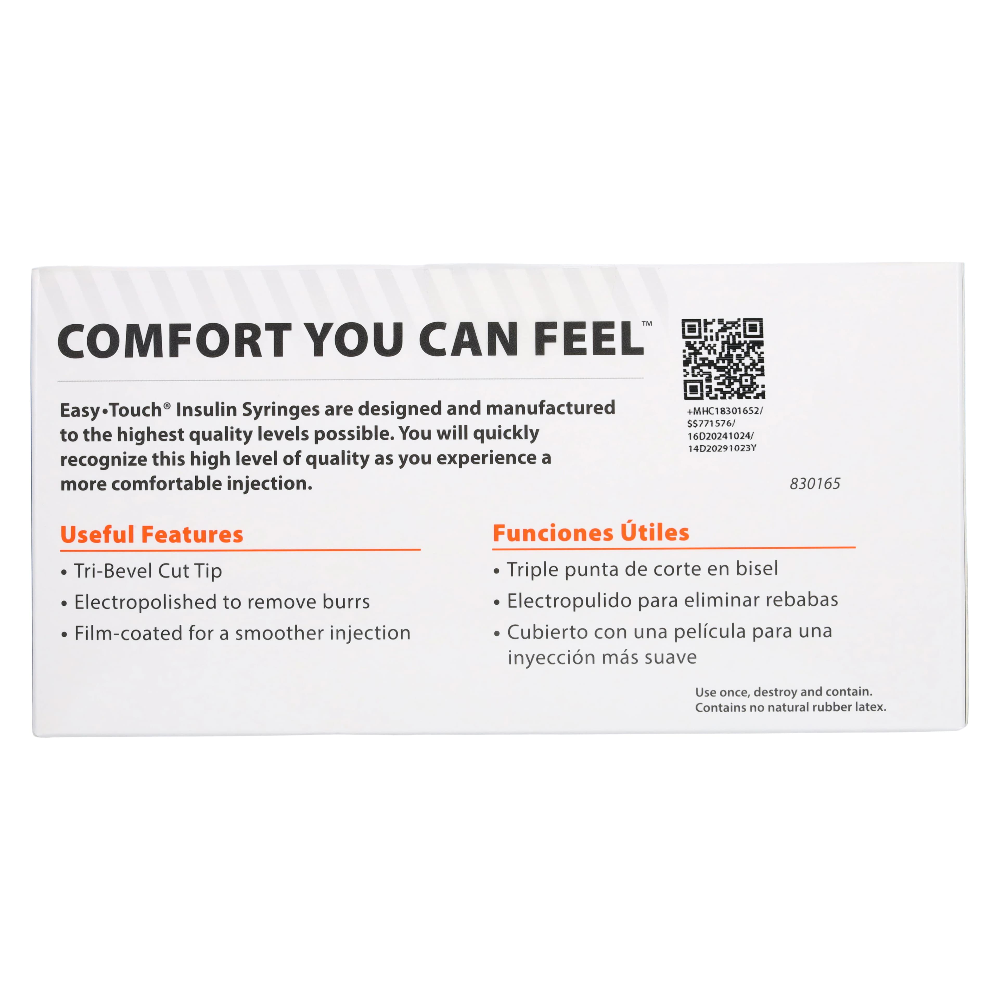 EasyTouch Insulin Syringe/Needle, 30G x 5/16", 1cc, Conventional Tri-Beveled, Blue, 100/Box thumbnail 10