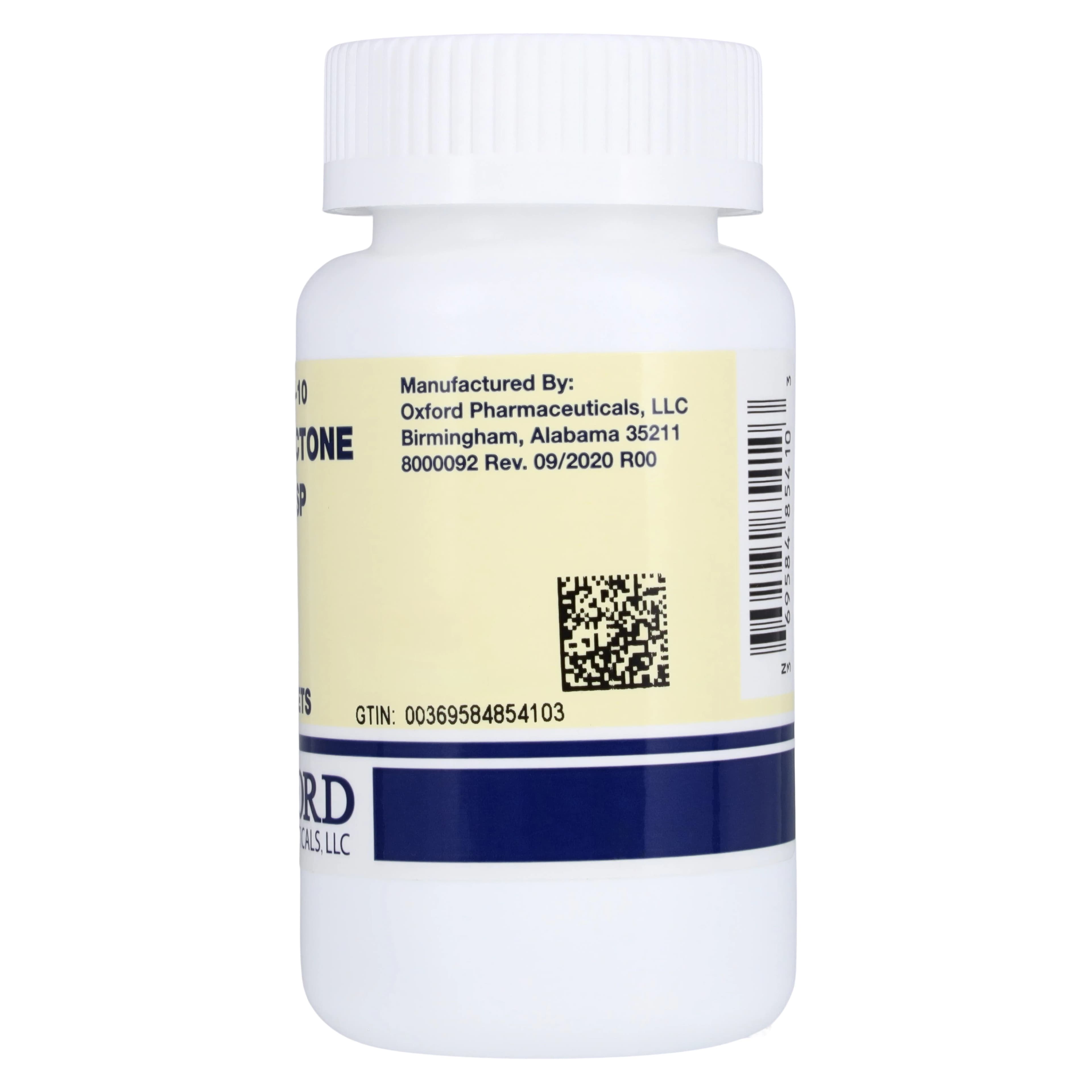 Spironolactone Tablets 100mg, 100/Bottle, Oxford Pharmaceuticals thumbnail 3