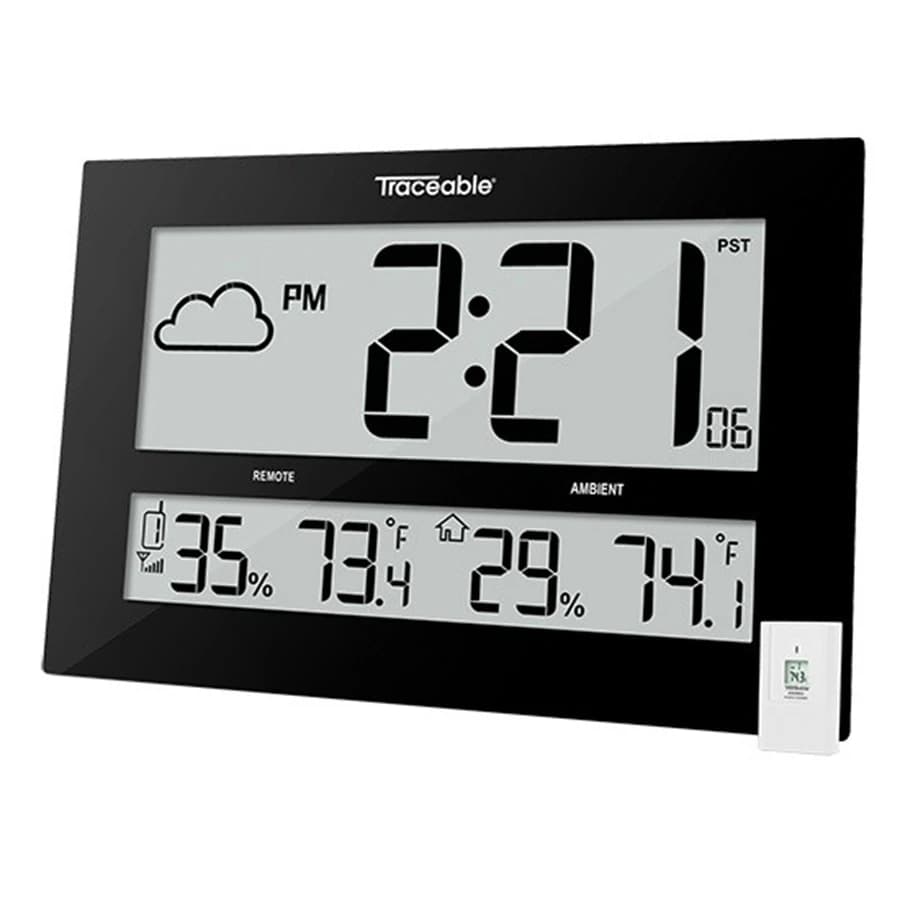 Traceable Atomic Radio-Controlled Clock, Large Digit Display, Each - Clock Radio Atomic Large Digit - Image 1