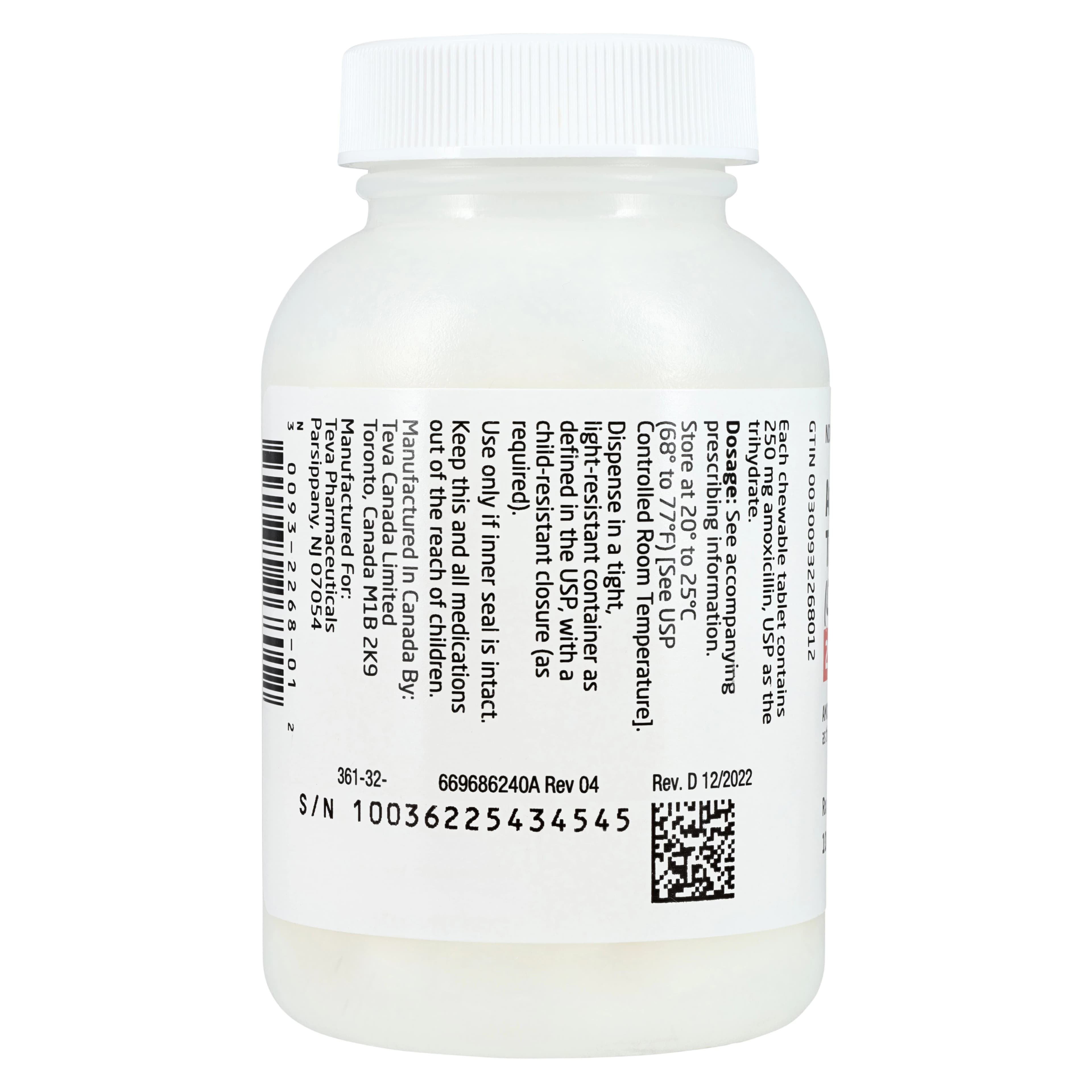 Amoxicillin Chewable Tablets, 250mg, 100/Bottle thumbnail 2