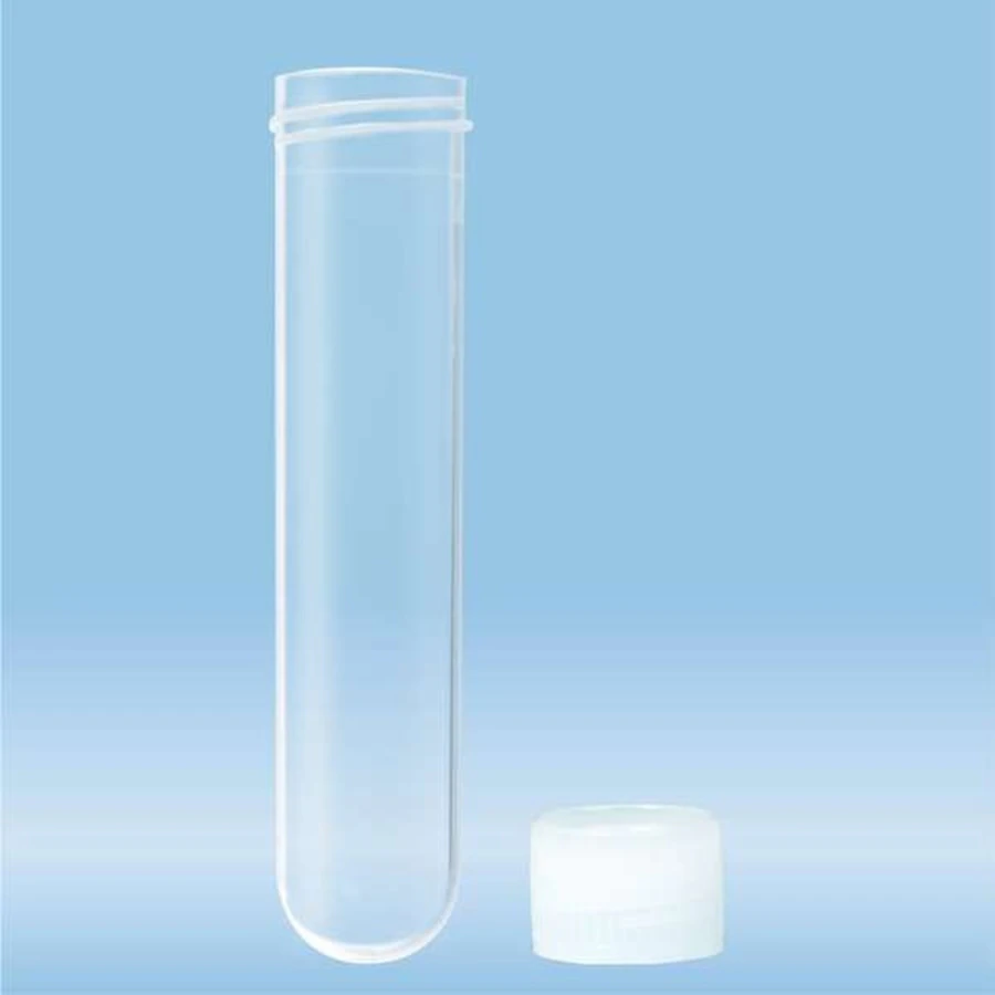 Sarstedt Screwcap Tube, Polypropylene, 10 mL, Non-Graduated, Transparent, Round Bottom, 1000/Case - Tube Screwcap Round Bottom PP - Image 1