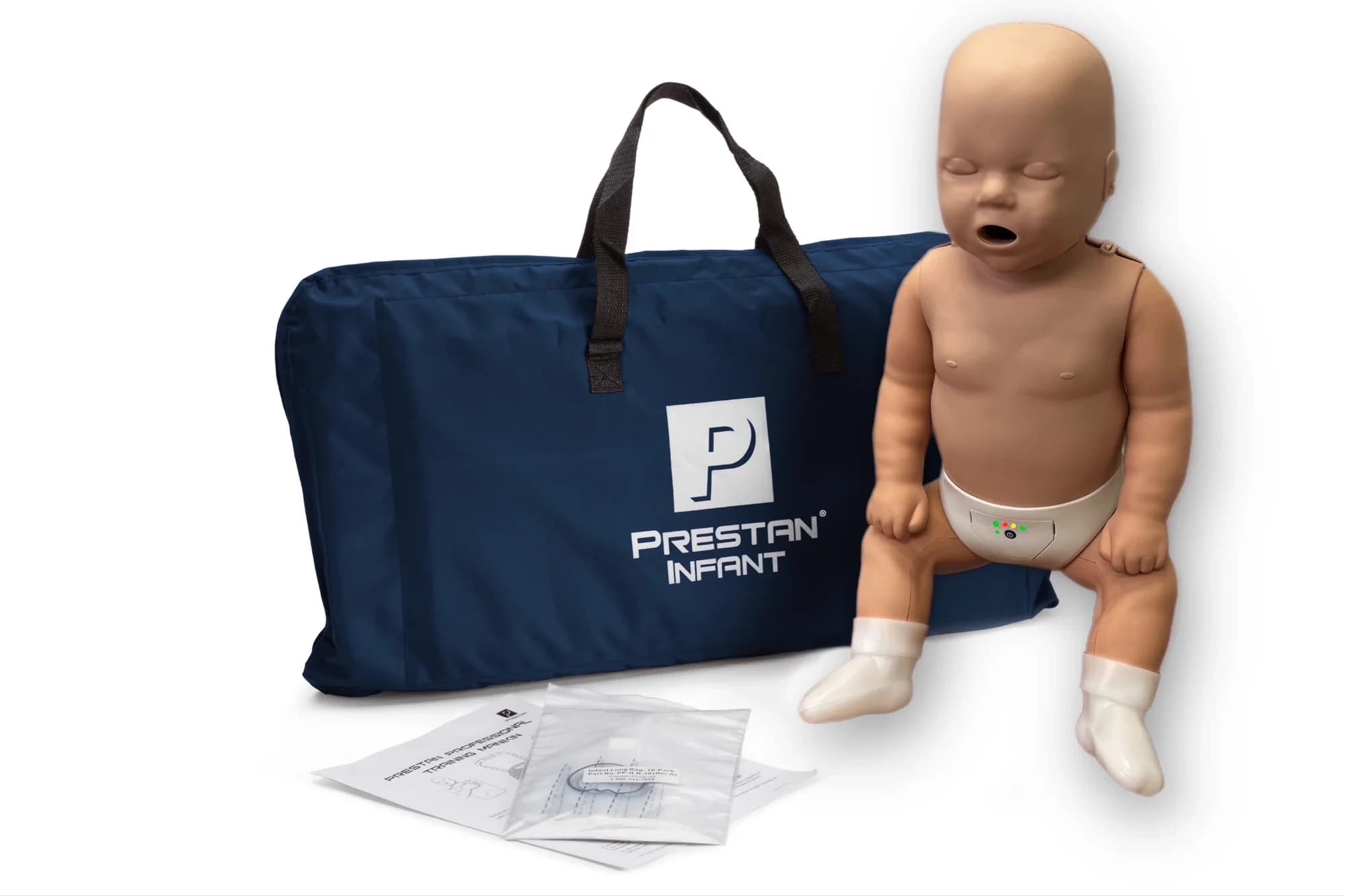 Prestan Infant CPR Training Manikin with CPR Feedback, Dark Skin - Manikin Infant Prestan w/ CPR - Image 1