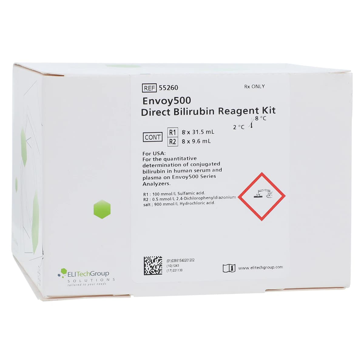 Envoy 500 Direct Bilirubin Reagent Kit, R1: 8 x 28 mL / R2: 8 x 7 mL - ENVOY DIRECT BILIRUBIN REAGENT - Image 1