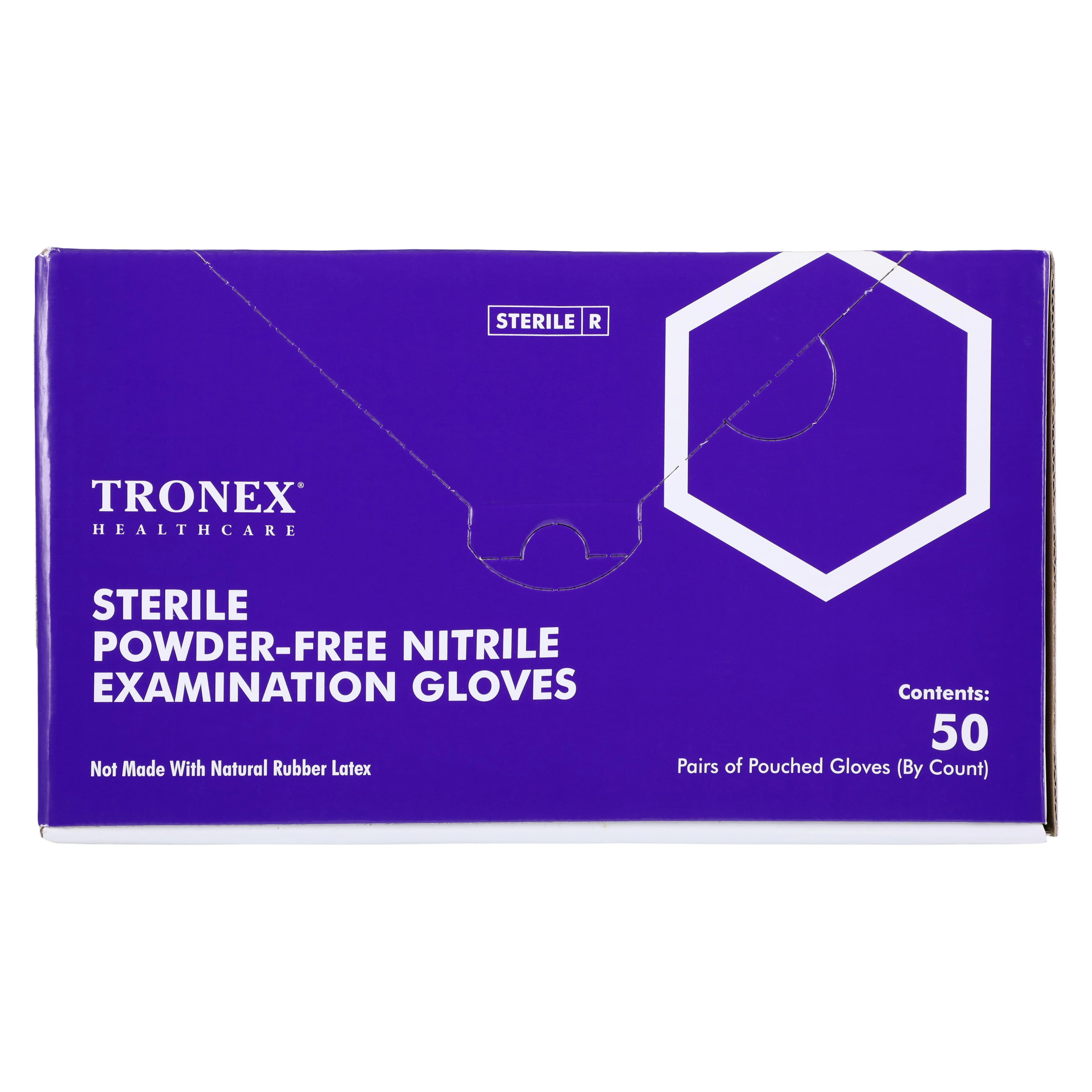 Tronex International Nitrile Exam Gloves, Powder Free, Sterile, Medium, Blue, 200/Case thumbnail 3