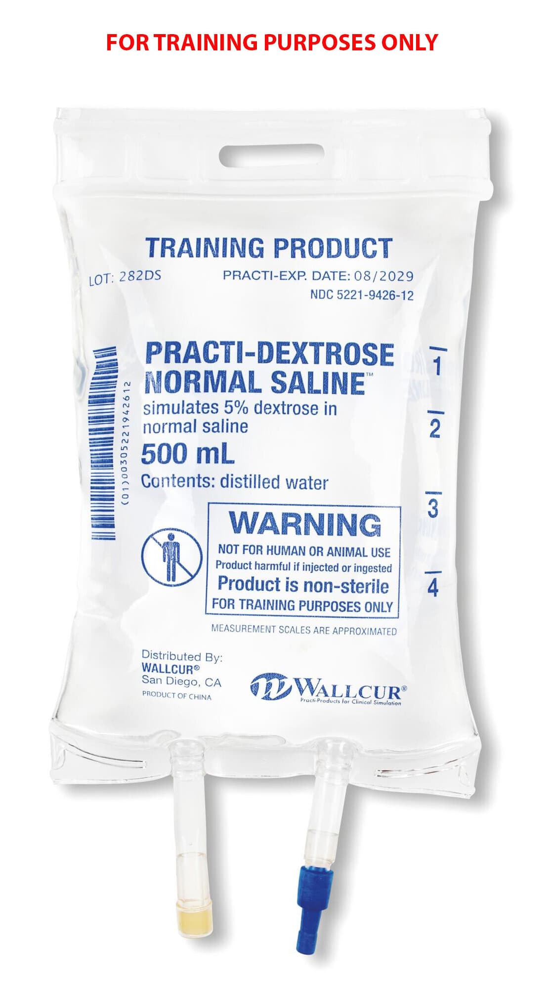 Practi-Dextrose 5% Simulated IV Fluid, 500 mL Bag, Training Only - Simulant Practi-Dextrose 5% - Image 1