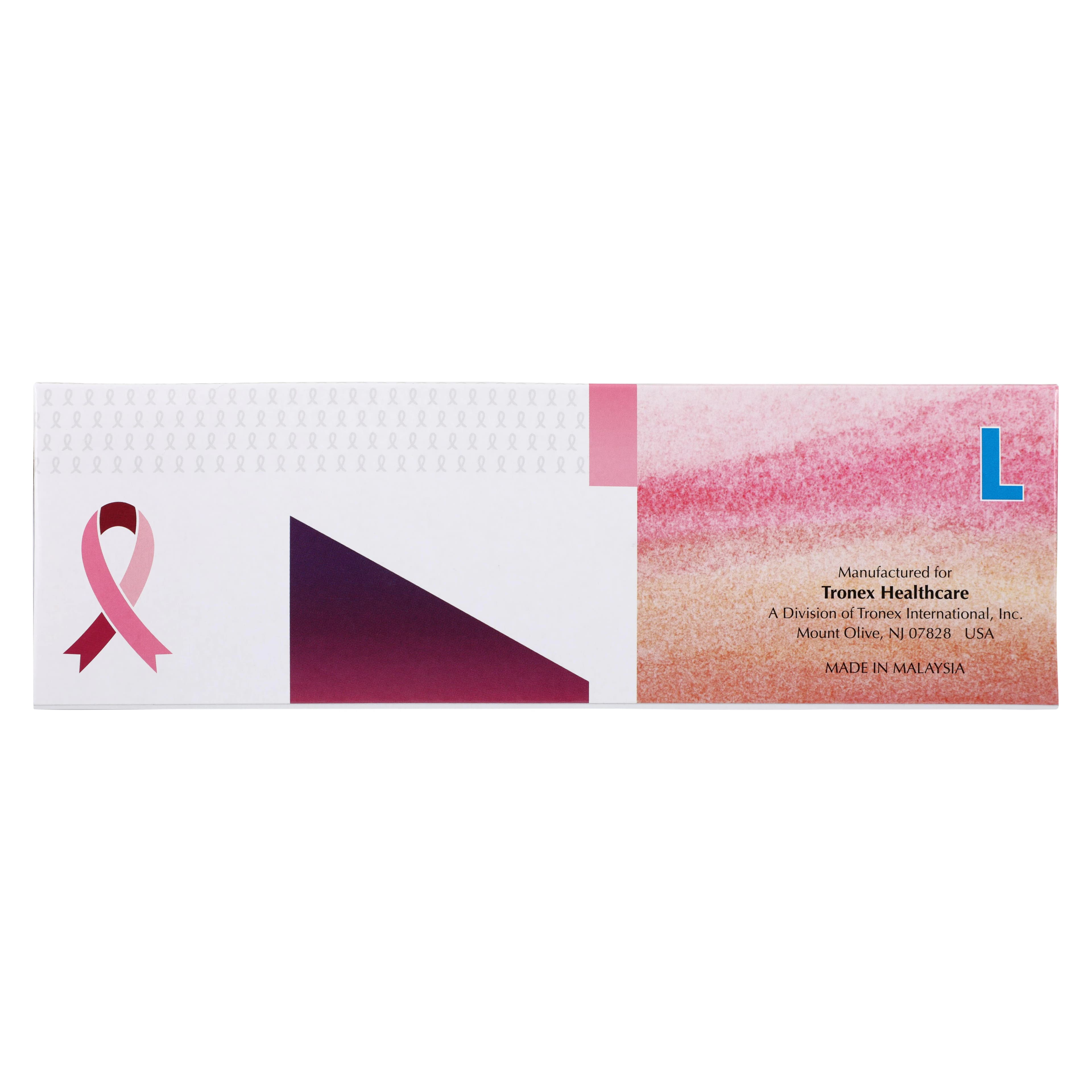 Tronex International Nitrile Exam Gloves, Powder Free, Non-Sterile, Large, Pink, Case thumbnail 5