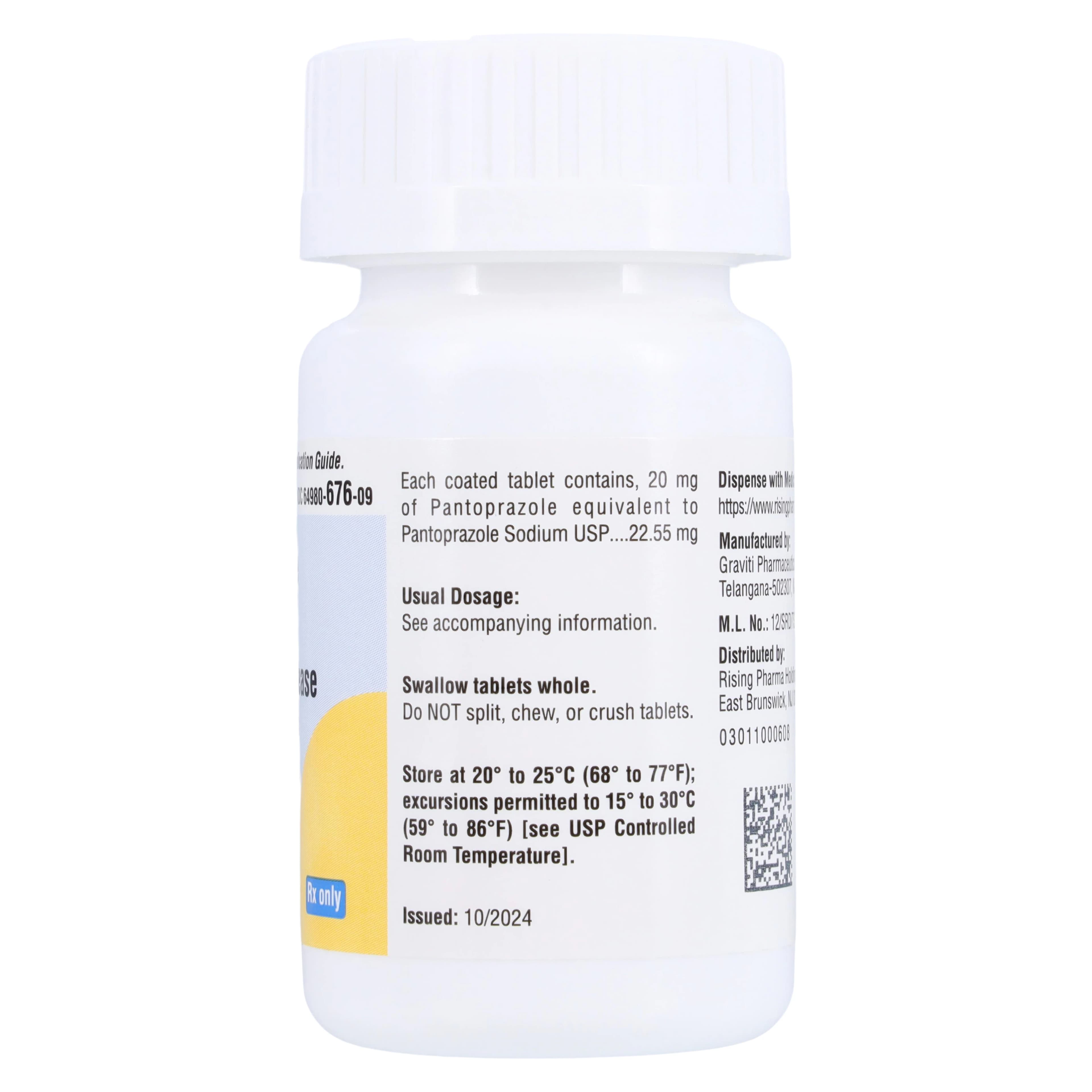 Pantoprazole Sodium Delayed-Release Tablets, 20 mg, 90 Count Bottle (Rising Pharmaceuticals) thumbnail 2