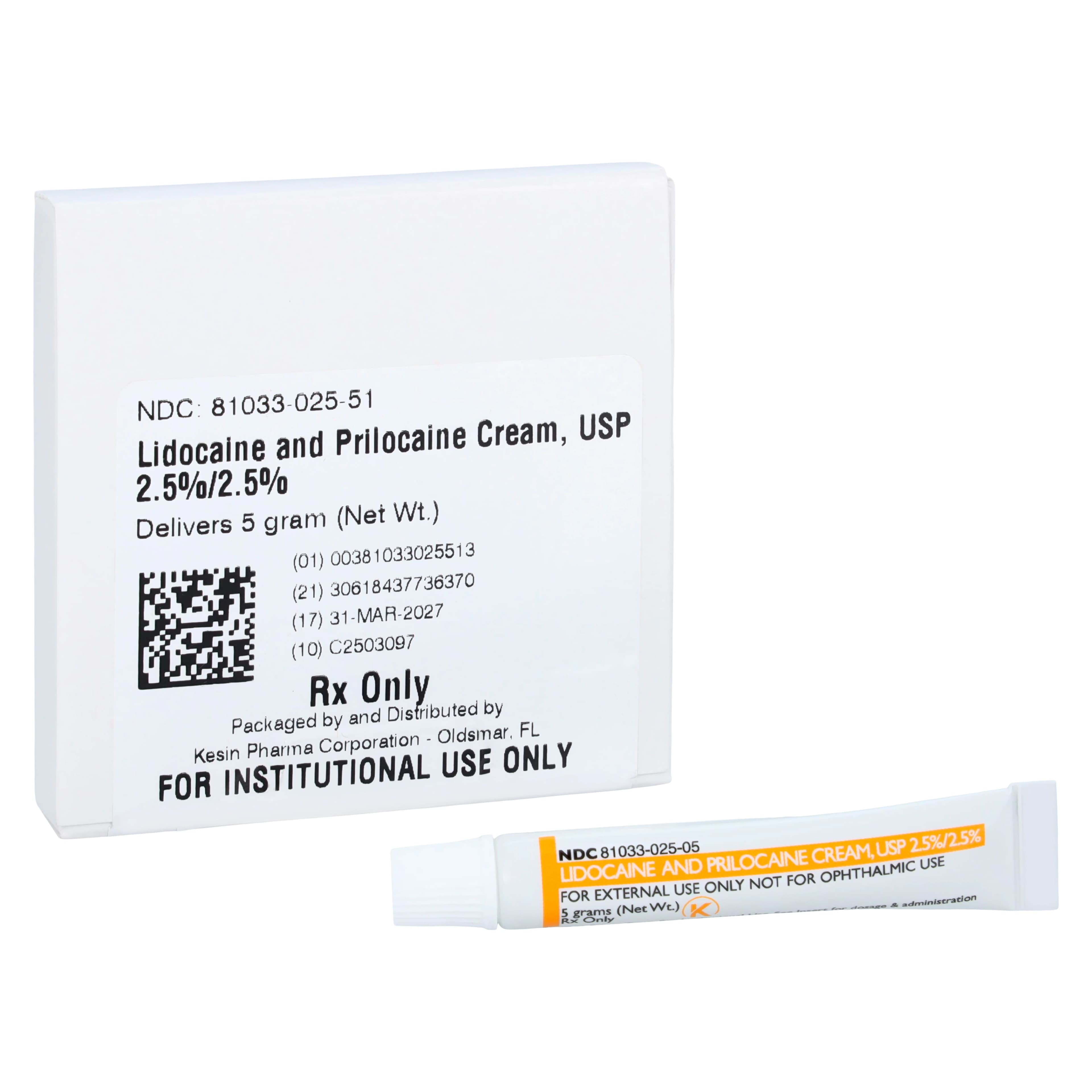 Lidocaine/Prilocaine Topical Cream 2.5%/2.5%, Unit Dose 5g, 5/Package - Lidocaine/Prilo Cream 5gm - Image 1