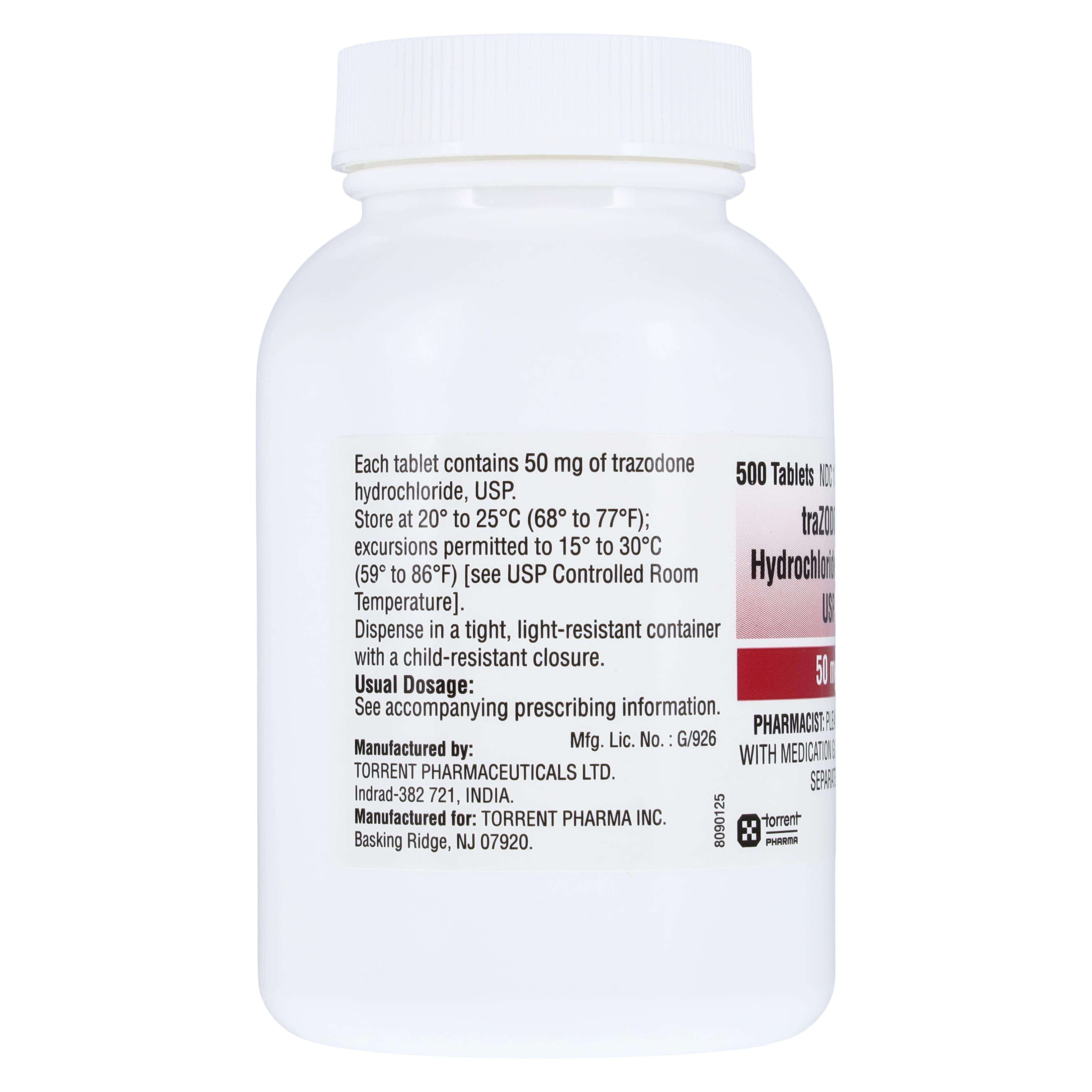 Trazodone HCl Tablets 50mg, 500 Count Bottle thumbnail 2