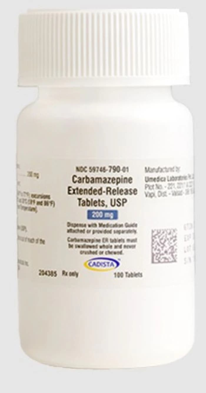 Carbamazepine XR Tablets, 200mg, 100/Bottle, Cadista Pharmaceuticals - Carbamazepine XR Tablets - Image 1