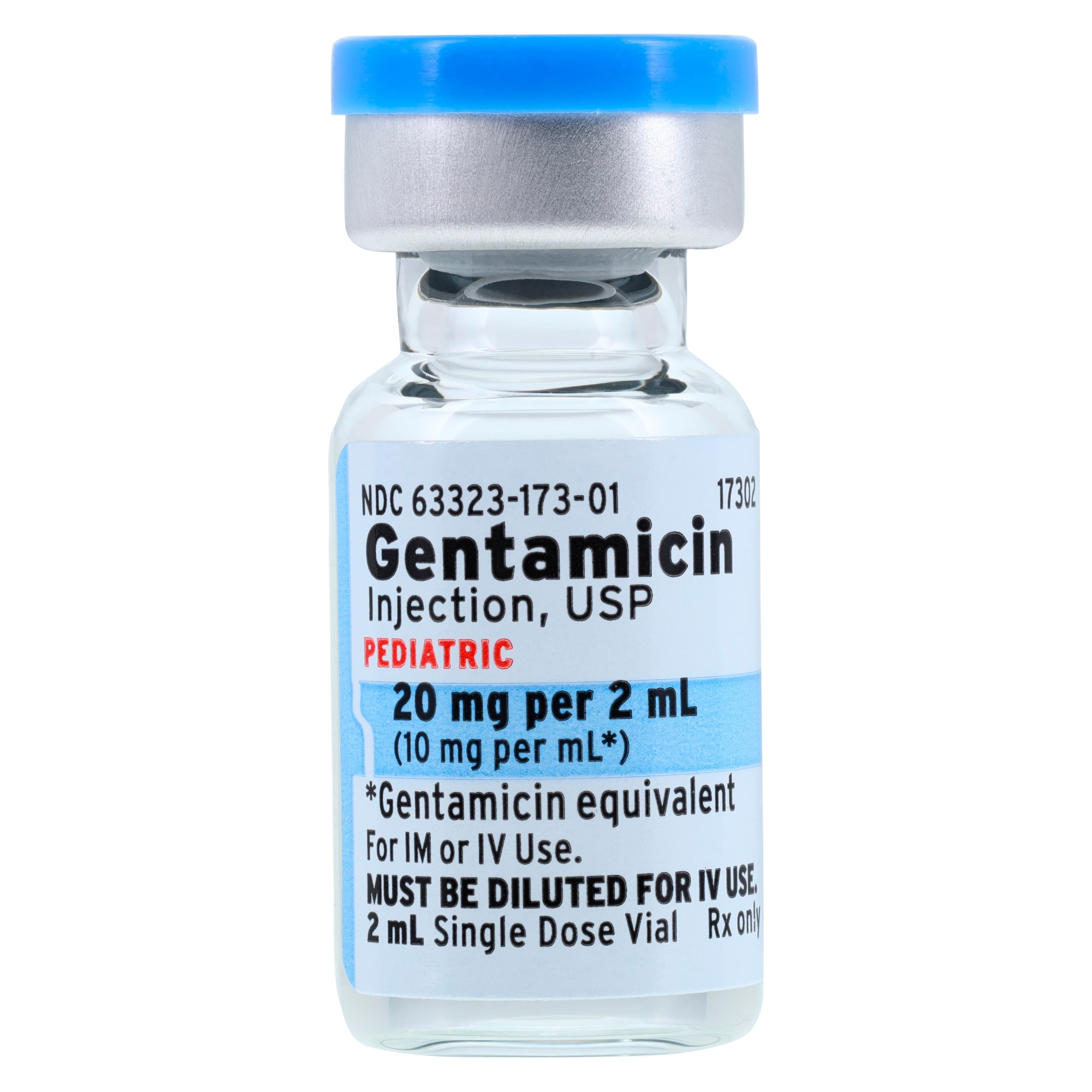 Gentamicin Injection 10 mg/mL, Pediatric Single-Dose Vial, 2 mL, 25/Package thumbnail 2