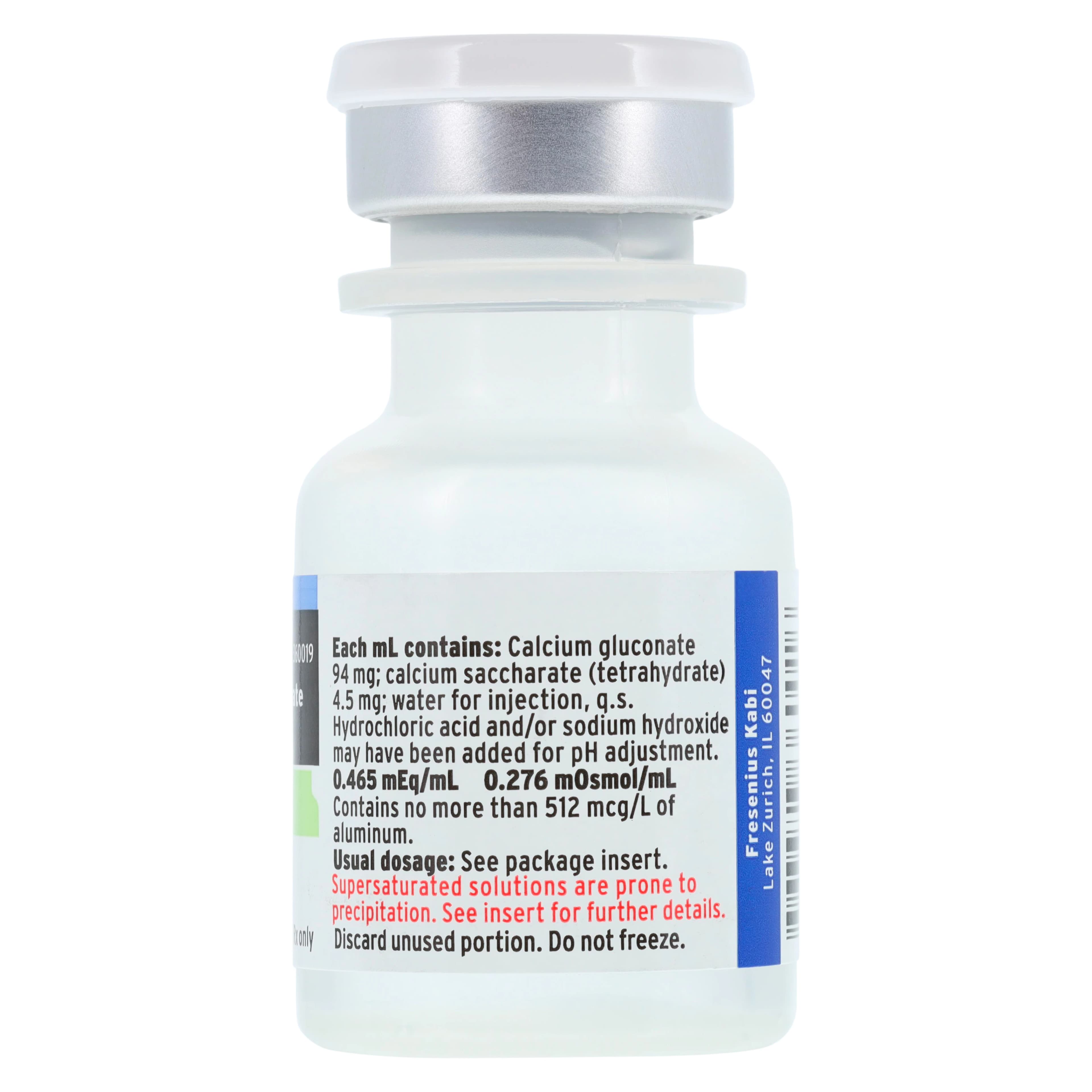 Calcium Gluconate Injection 100 mg/mL, Single-Dose Vial, 10 mL, 25/Package thumbnail 3