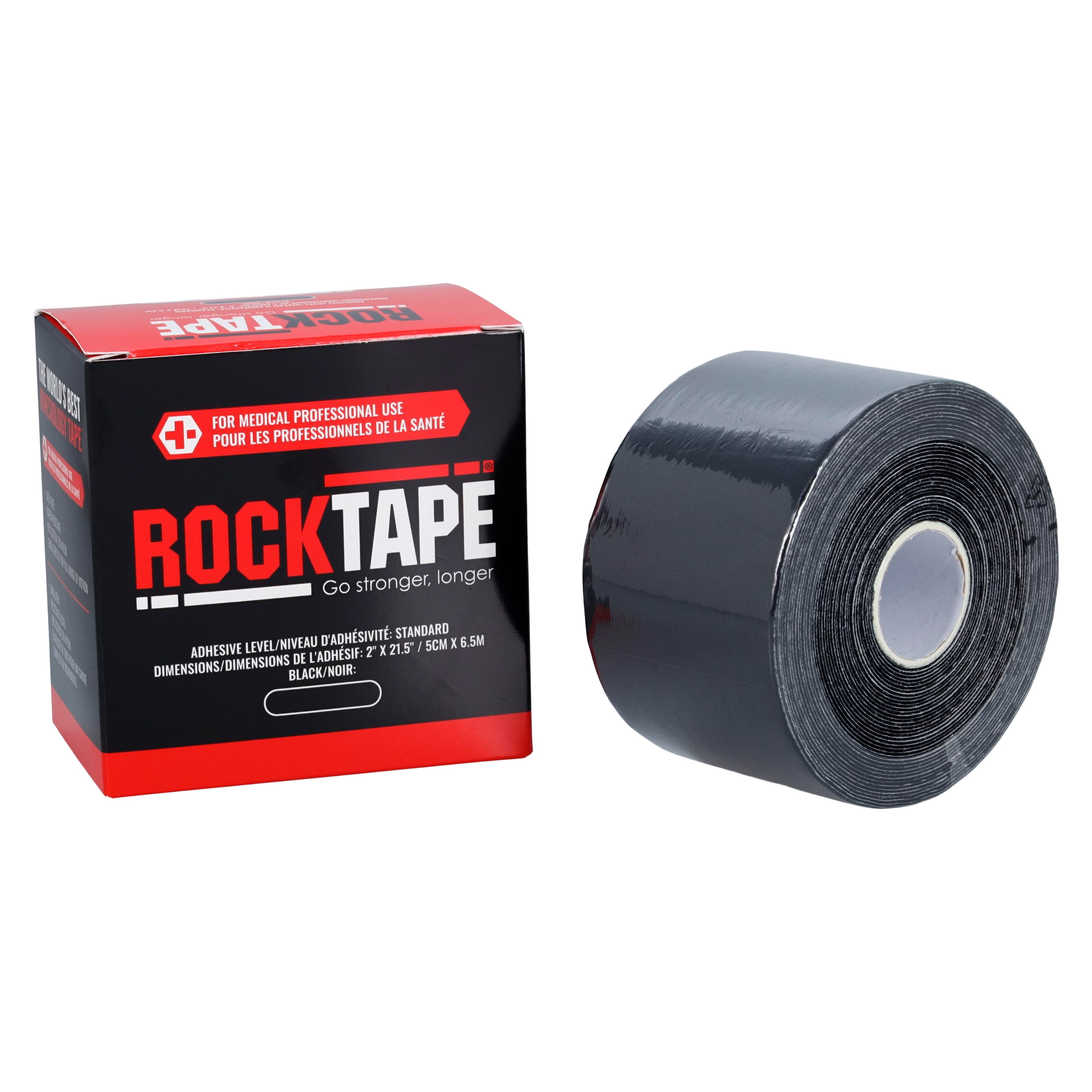 RockTape Standard Kinesiology Tape, Black, 2" x 21.5' (Each) - RockTape Standard Black - Image 1